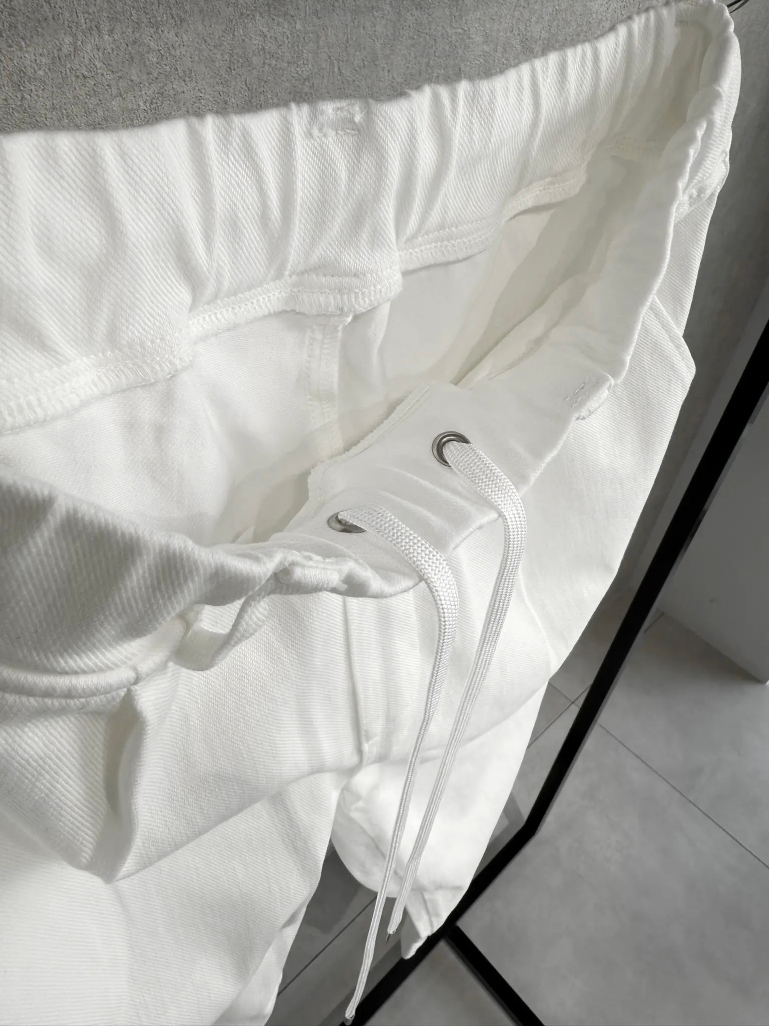 DENIM JERSEY WIDE PT / RC39-ST-016WTD / ライトオンスデニムジャージ セミワイドパンツ / ホワイト