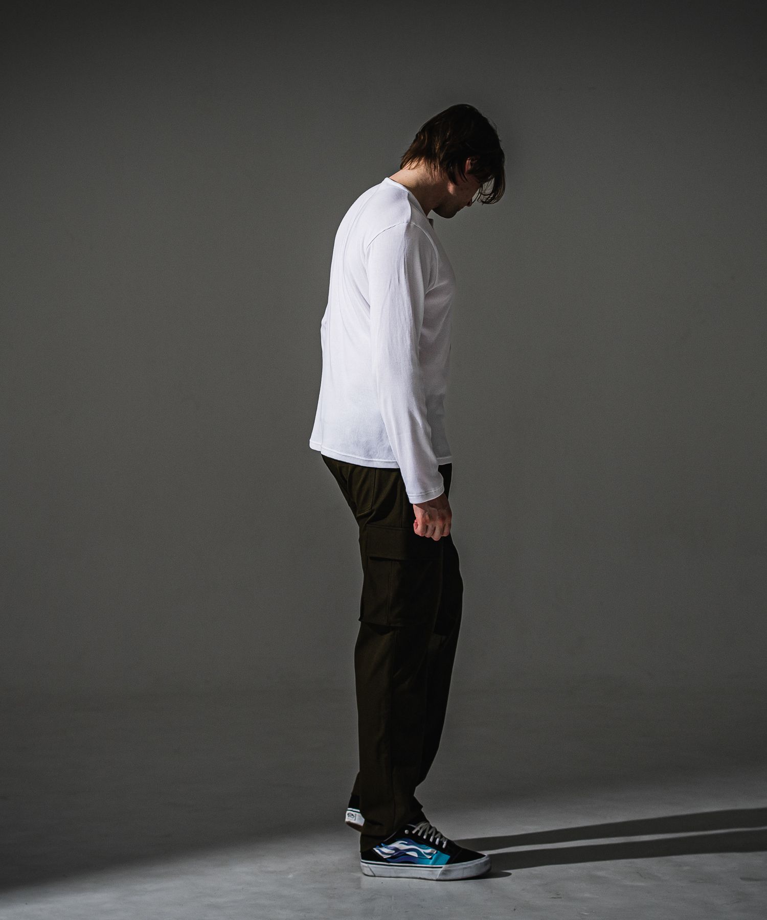 RIB HENRY LONGSLEEVE / RC41-T-005 / リブヘンリーネック長袖Tシャツ / ホワイト (7月中旬入荷予定)