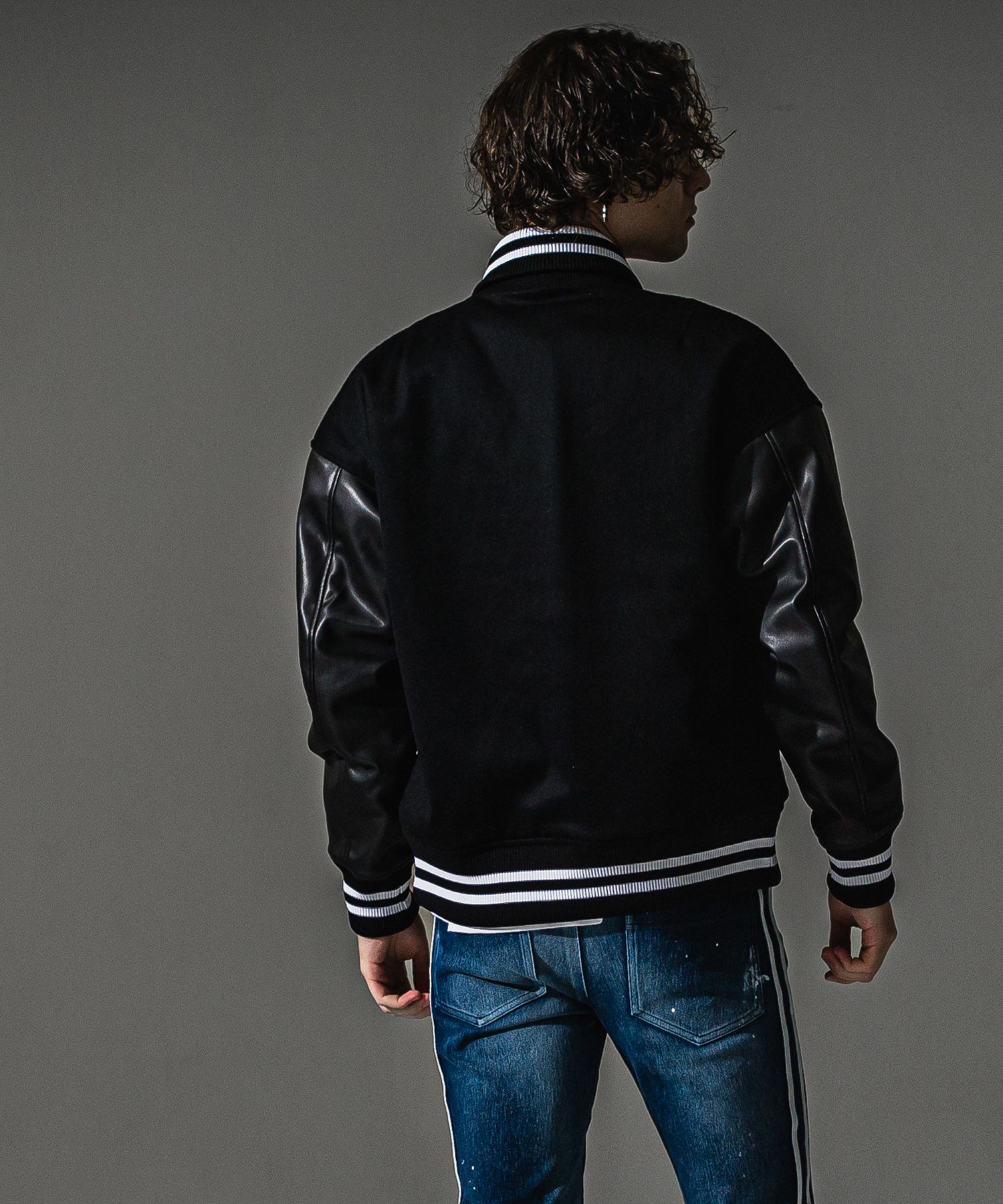 VARSITY JACKET / RC41-JK-008 / スタジャン / ブラック (10月下旬入荷予定)