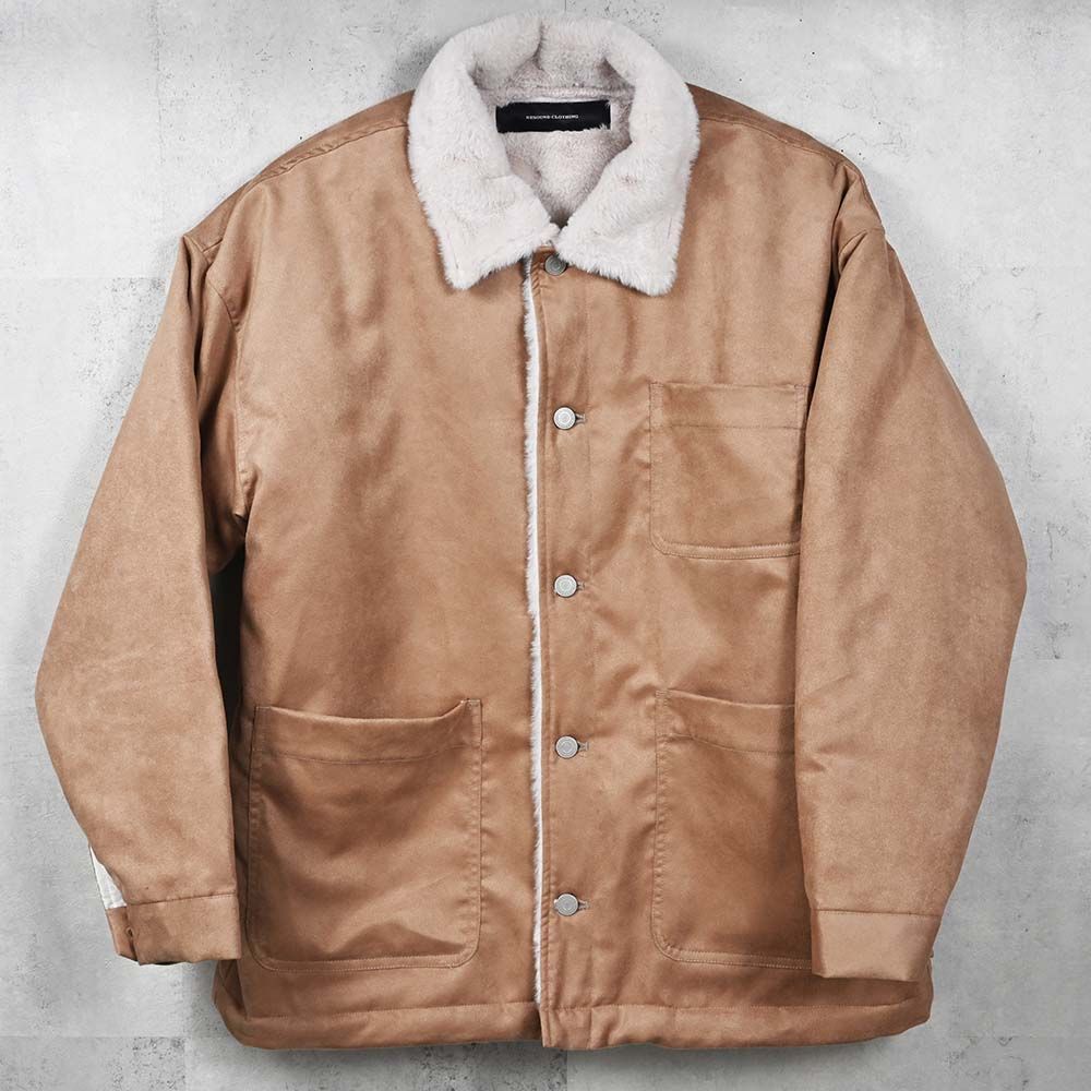 SUEDE FUR CAVER ALL / RC38-JK-003 / スエードファーカバーオール / ブラウン (11月中旬入荷予定)