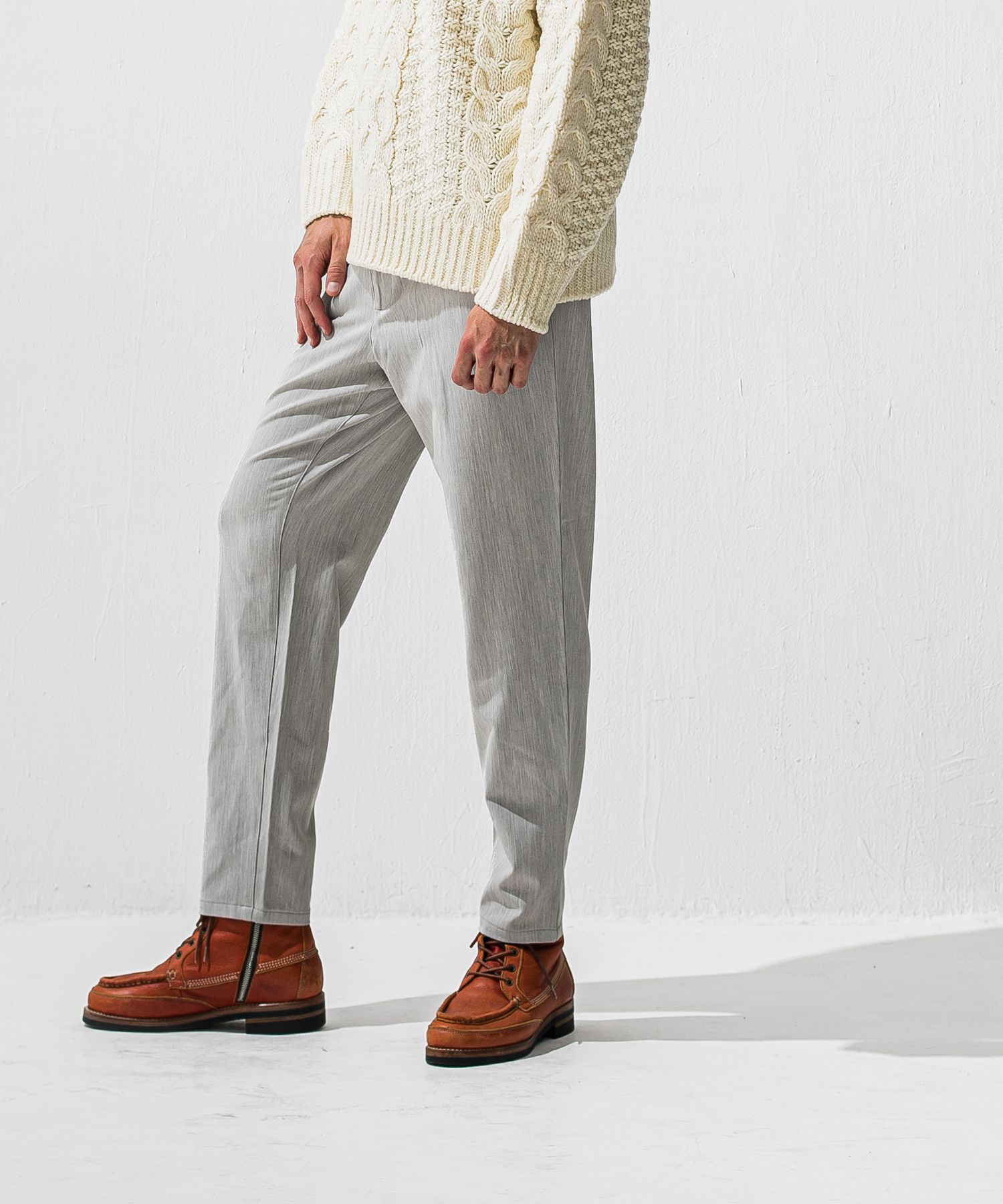 PAT WIDE EASY PANTS / RC42-ST-036BN / ワイドテーパードパンツ / グレー (12月上旬入荷予定)