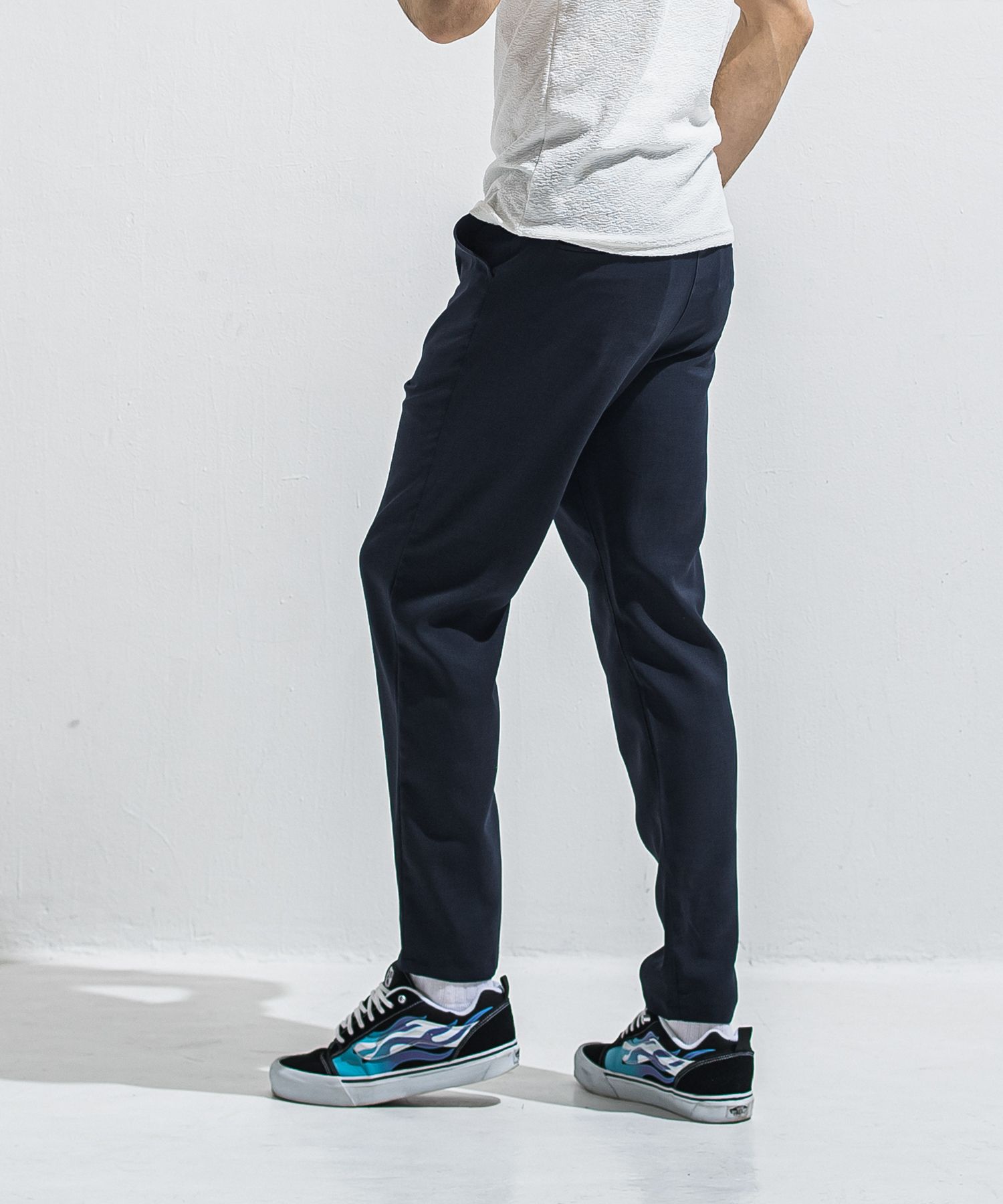 PAT WIDE EASY PANTS / RC40-ST-036BN / ワイドテーパードパンツ / ツイルネイビー (4月中旬入荷予定)