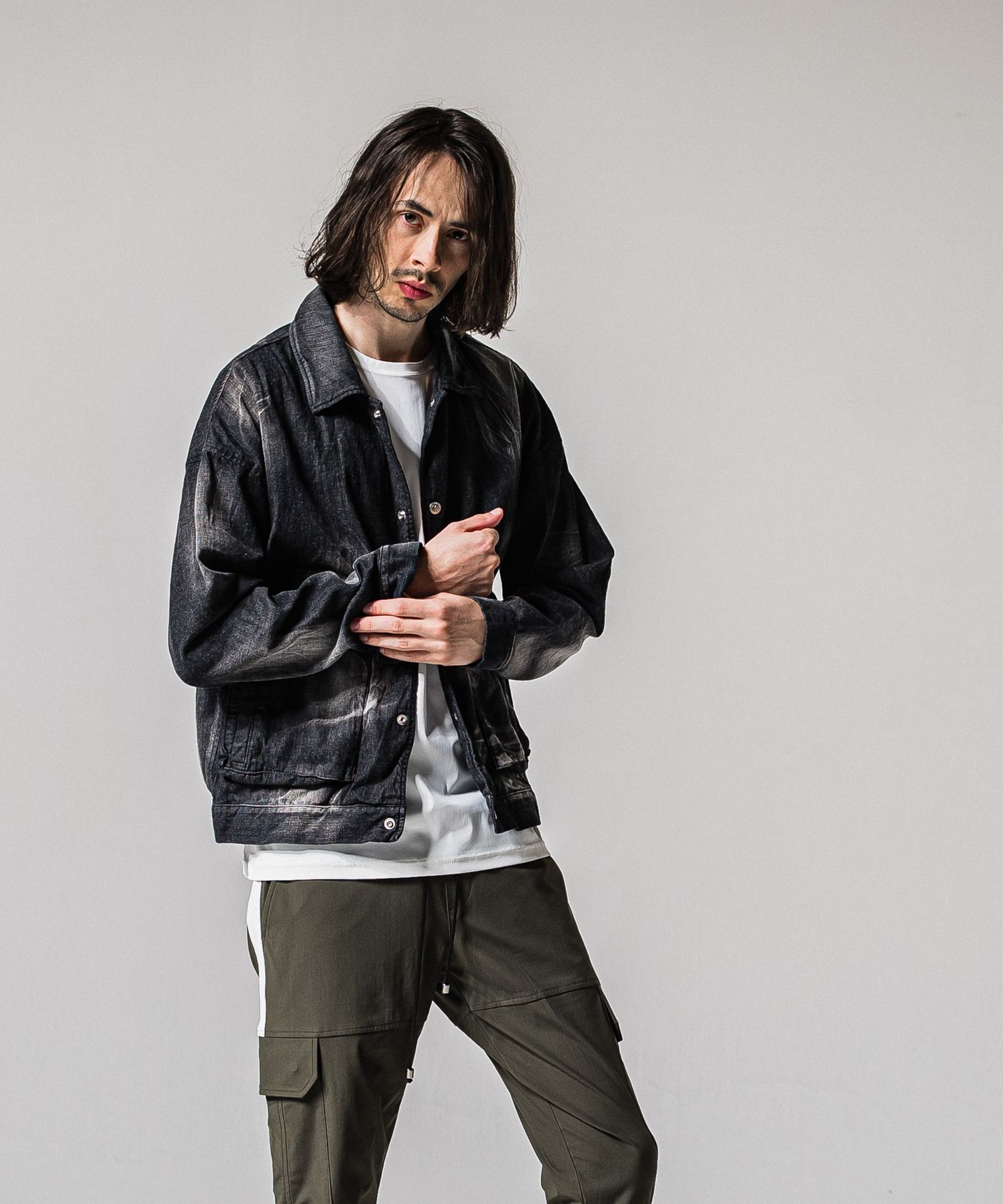 LDENIM AG FLIGHT JACKET / RC39-JK-003 / デニムフライトジャケット / ブラックユーズド (3月中旬入荷予定)