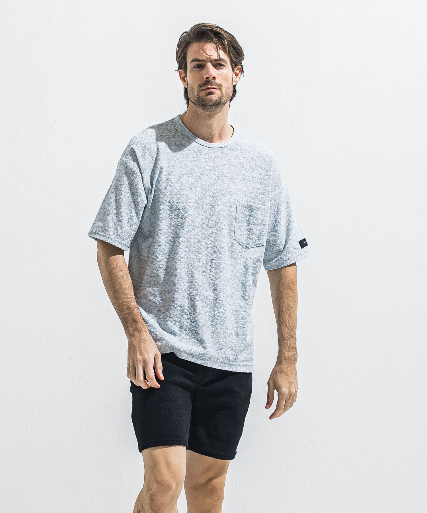 PILE OVER TEE / RC40-T-002 / パイルポケットビッグTシャツ / サックス (4月中旬入荷予定)