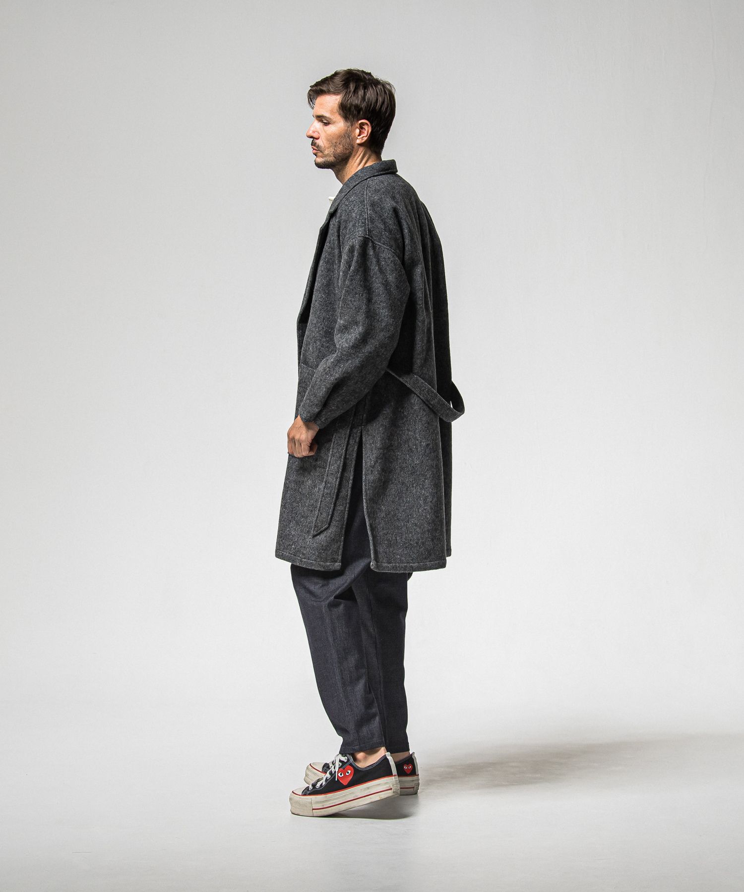 VELOURS FLEECE THERMAL HENRY / RC38-C-003 / 裏起毛サーマルヘンリーネックロングTシャツ / ホワイト (10月中旬入荷予定)