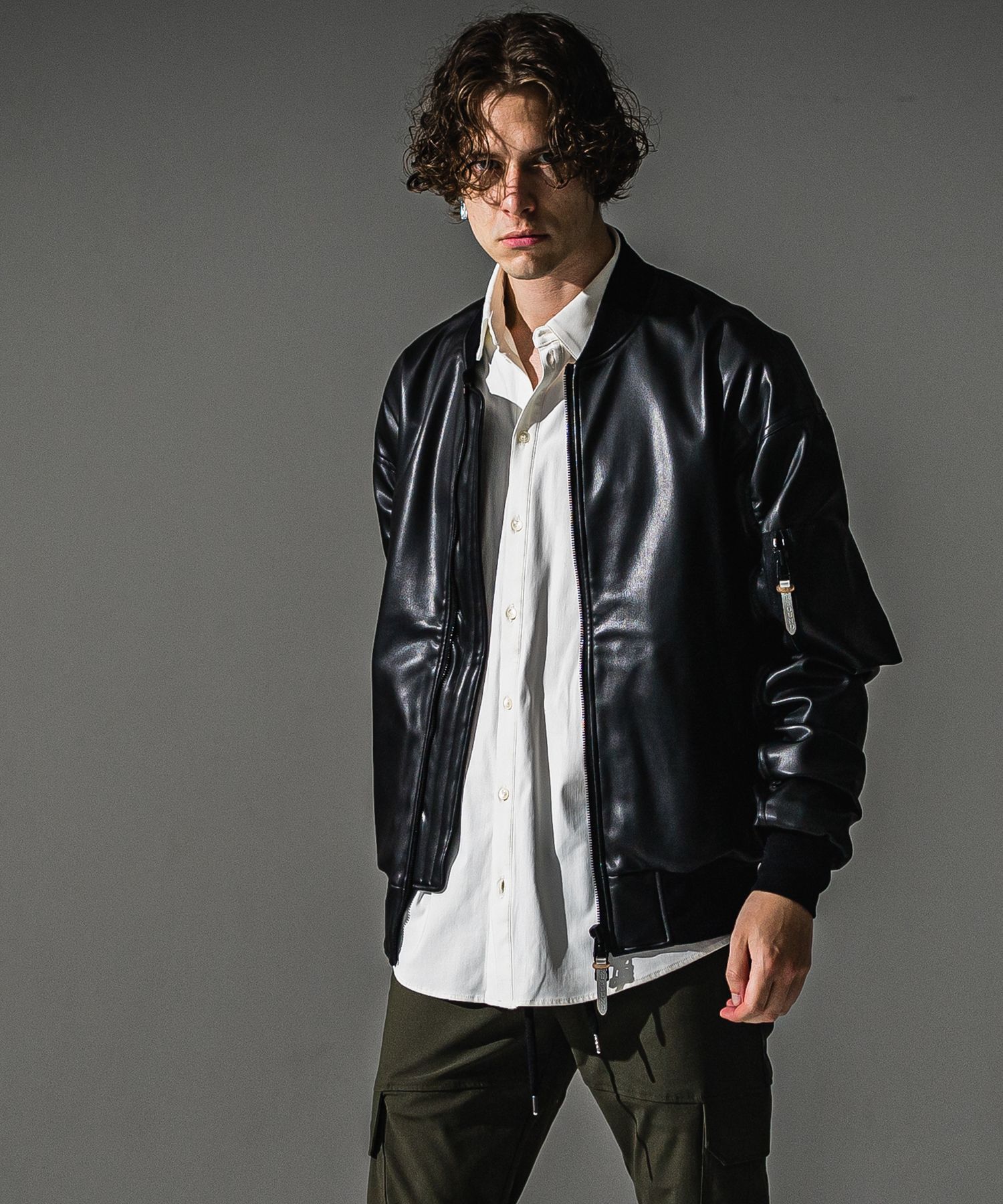 DAVID JACKET / RC41-JK-003 / MA-1 / ブラックレザー (9月下旬入荷予定)