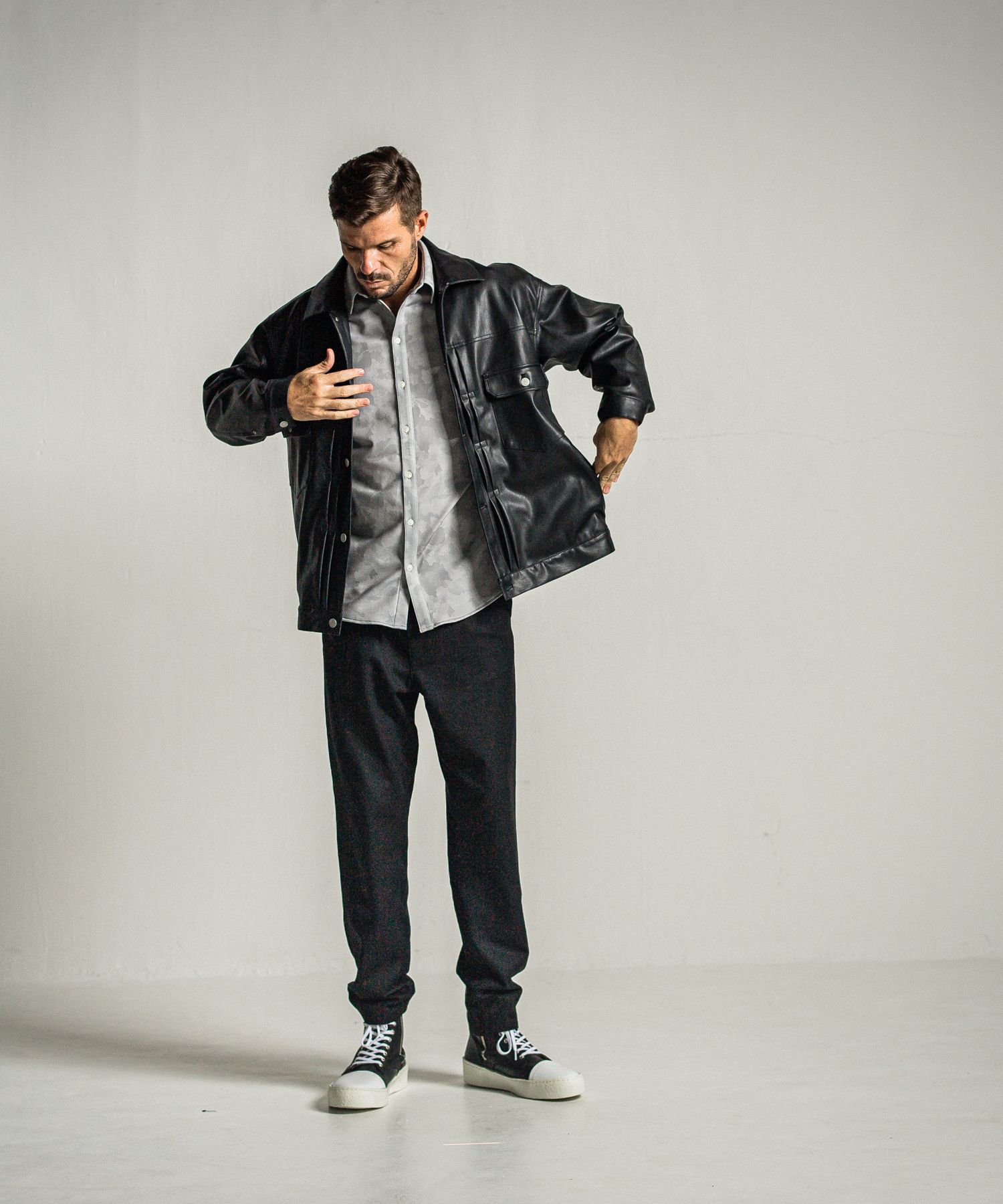 LEATHER OVER 2ND G / RC34-JK-002 / エコレザーGジャン / ブラック