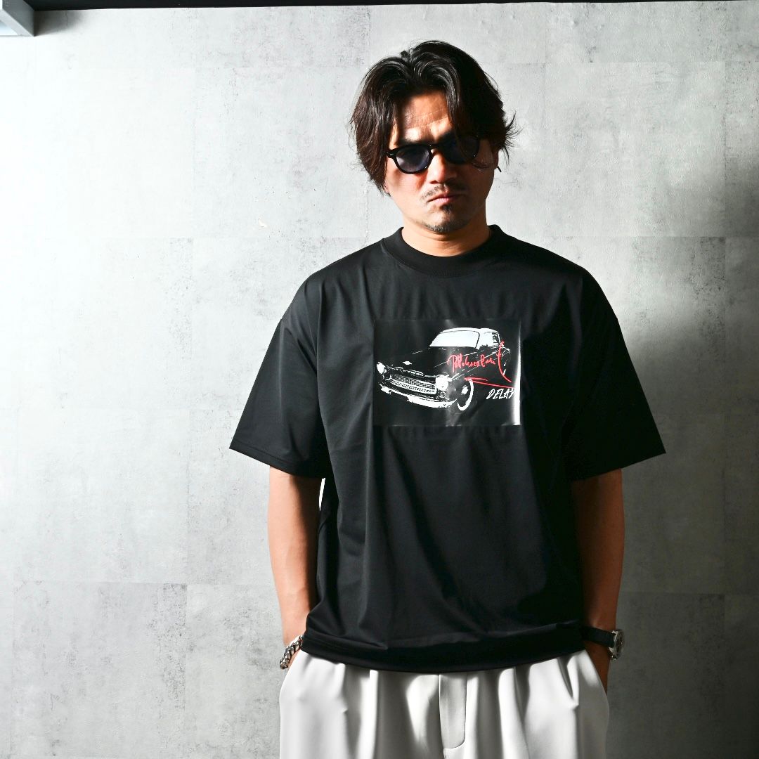 CAR OVER NYLON T / DP1-T-004 / カープリントナイロンビッグTシャツ / ブラック (4月上旬入荷予定)