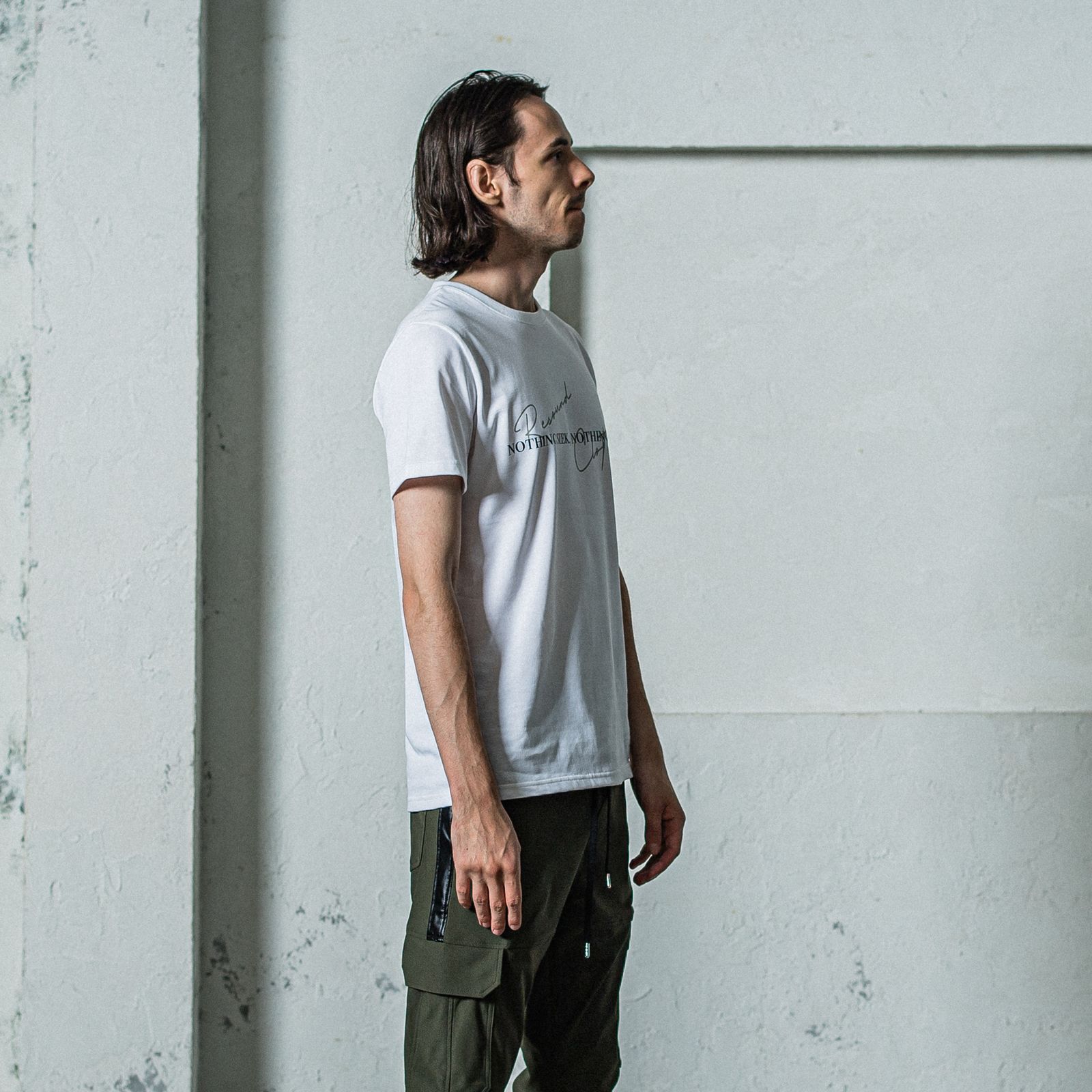 NSNF BASIC TEE / RC35-T-003 / メッセージロゴジャストTシャツ / ホワイト