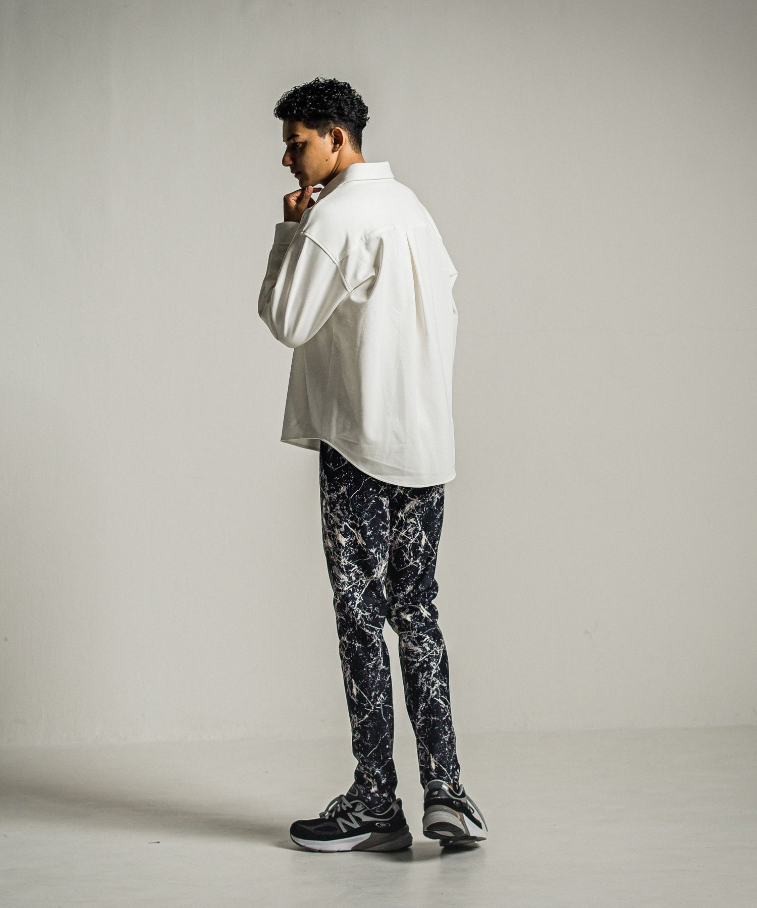 CHRIS EASY PANTS / RC34-ST-016 / ペイント柄イーシーパンツ / ブラック