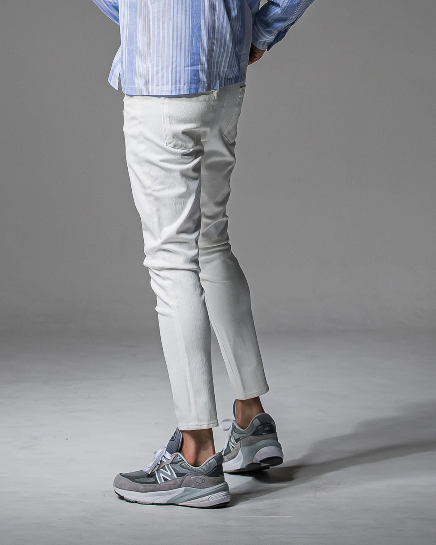 MICK DENIM JERSEY / BASIC-ST-020 / デニムジャージテーパードパンツ / ホワイト (9月上旬入荷予定)