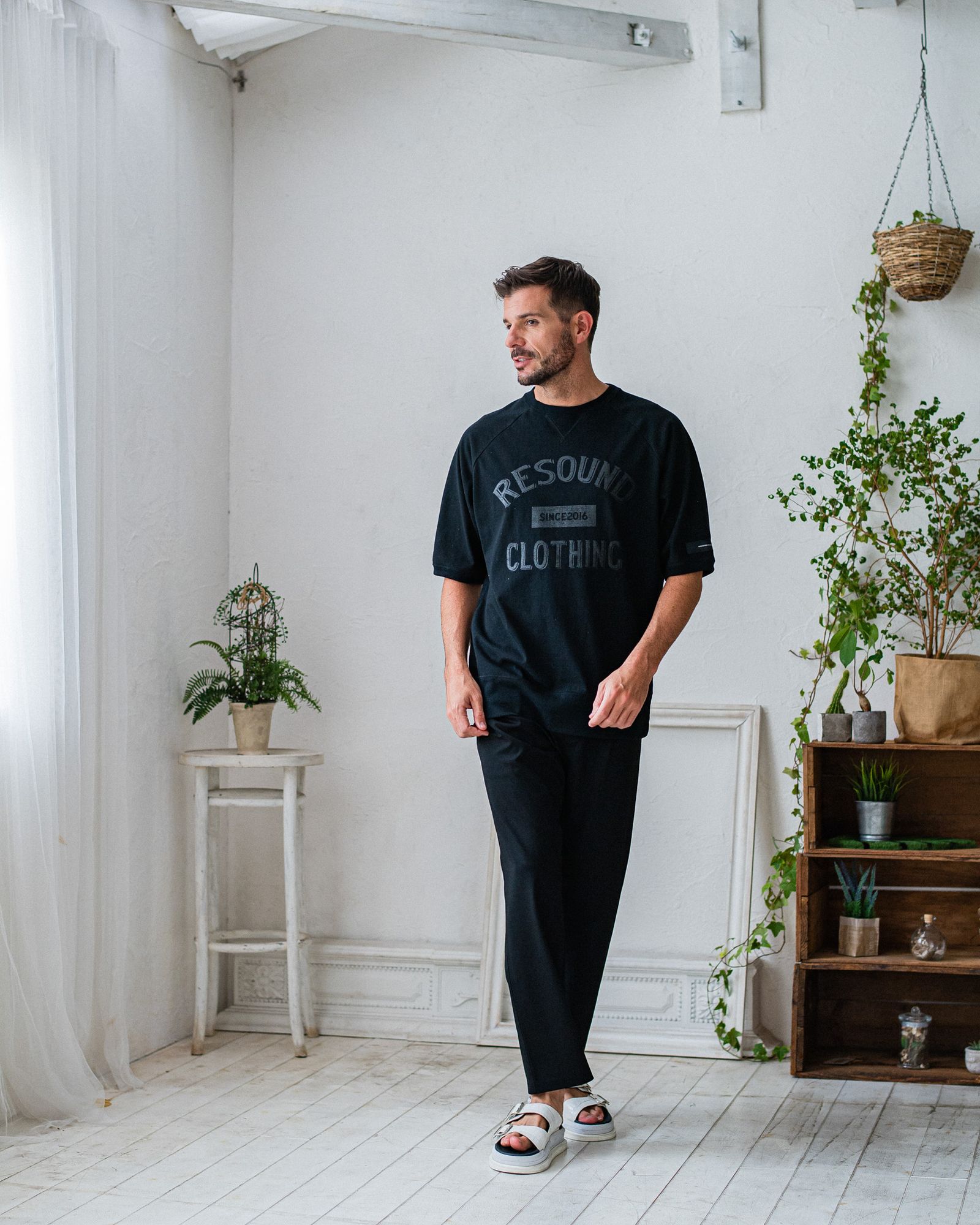 CHRIS EASY WIDE TUCK PANTS / RC32-ST-016WT / ワイドタックパンツ / ブラック