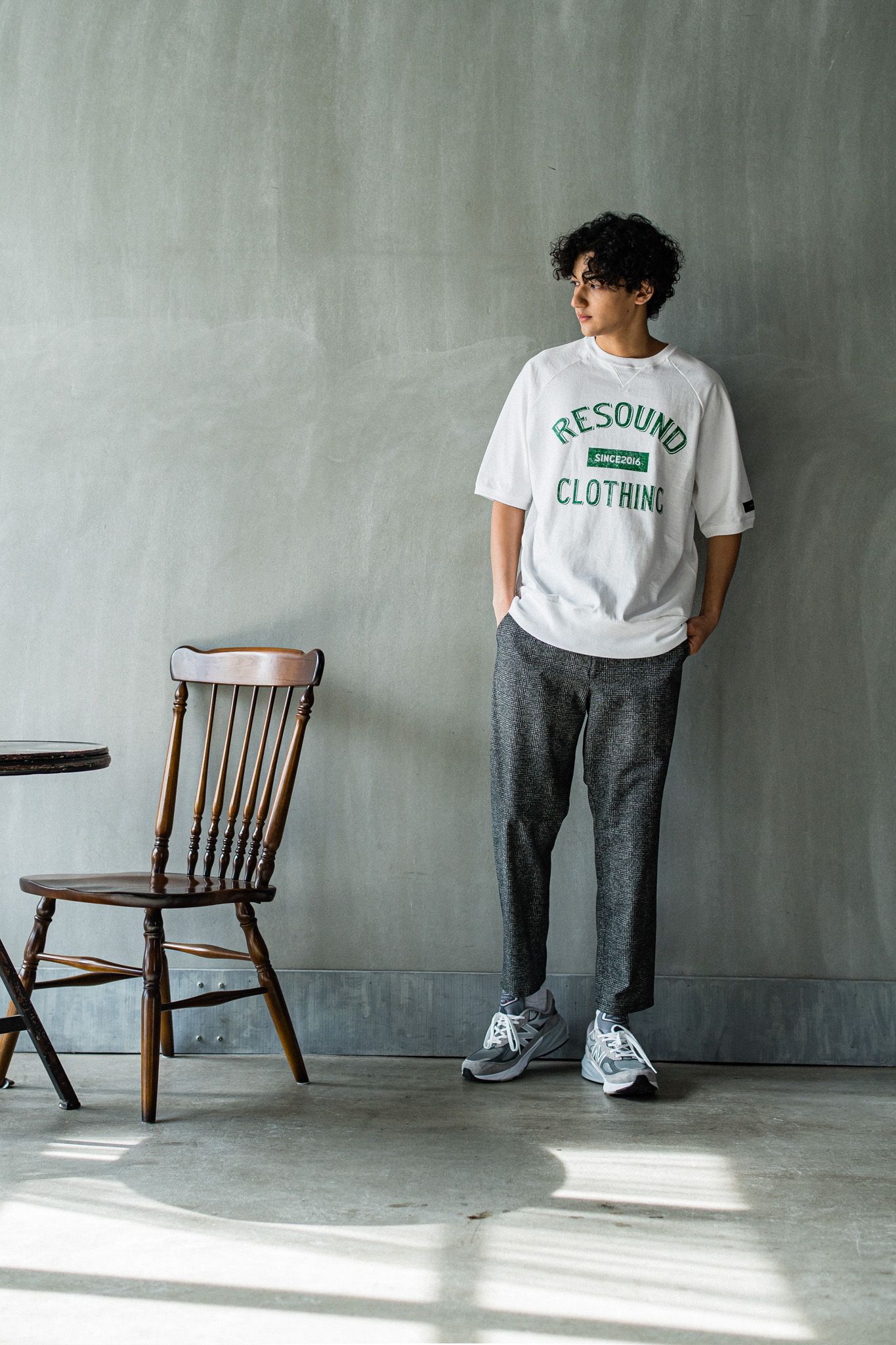 PAT WIDE EASY PANTS / RC32-ST-036 / ベルト付きテーパードワイドパンツ / グレンチェック