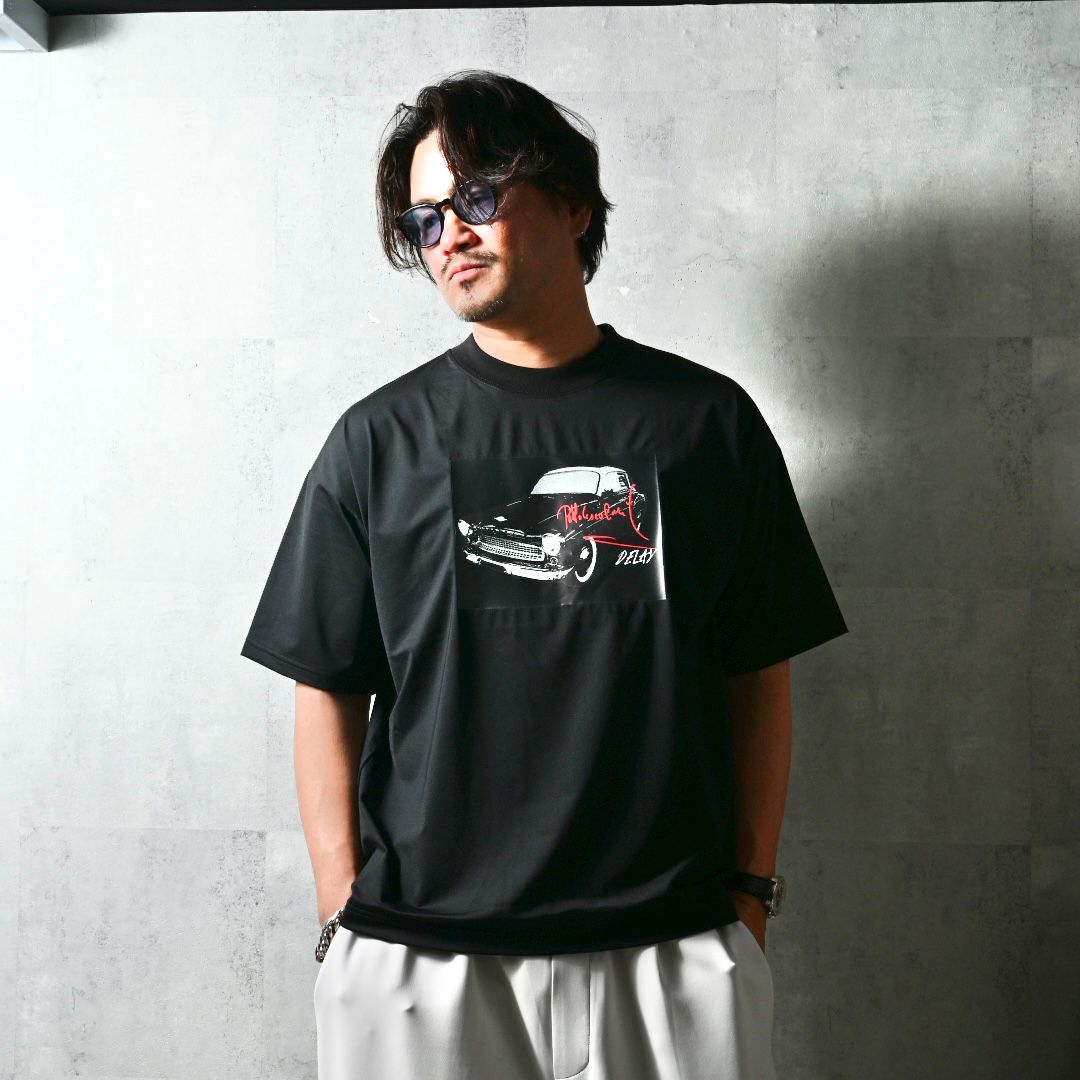 CAR OVER NYLON T / DP1-T-004 / カープリントナイロンビッグTシャツ / ブラック (4月上旬入荷予定)