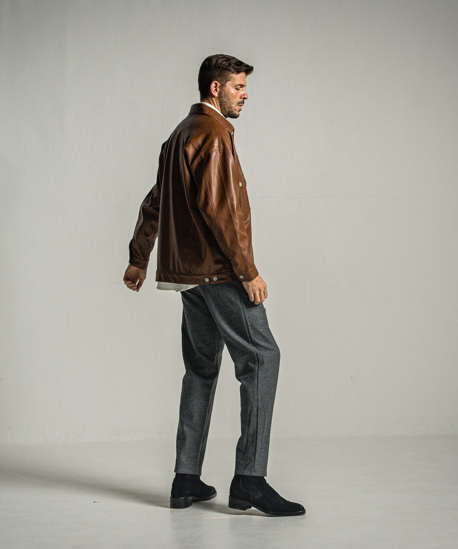PAT WIDE EASY PANTS / RC34-ST-036 / ワイドテーパードパンツ / グレー
