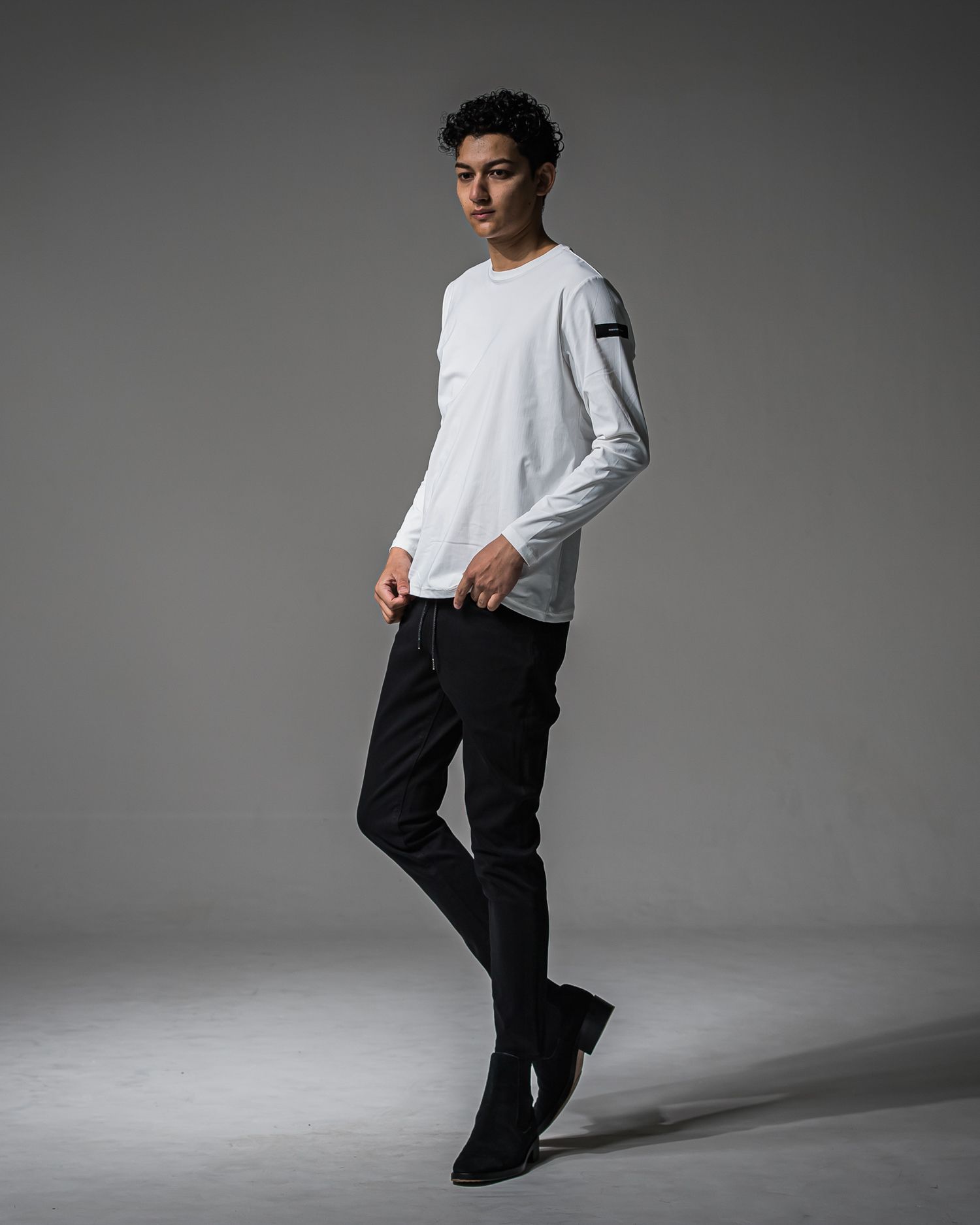 MICK DENIM JERSEY / BASIC-ST-020 / デニムジャージテーパードパンツ / ブラック (9月上旬入荷予定)