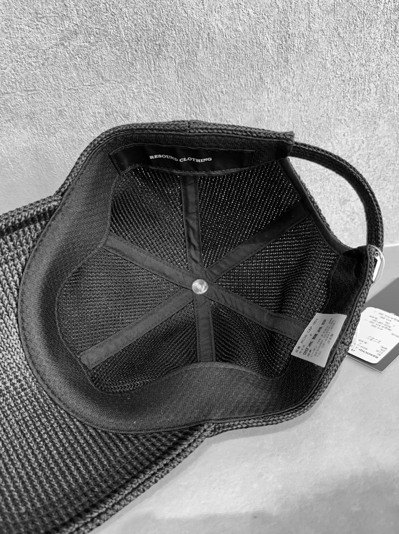 STRAW MESH LOW CAP / RC36-CAP-001 / ストローメッシュローキャップ / ブラック