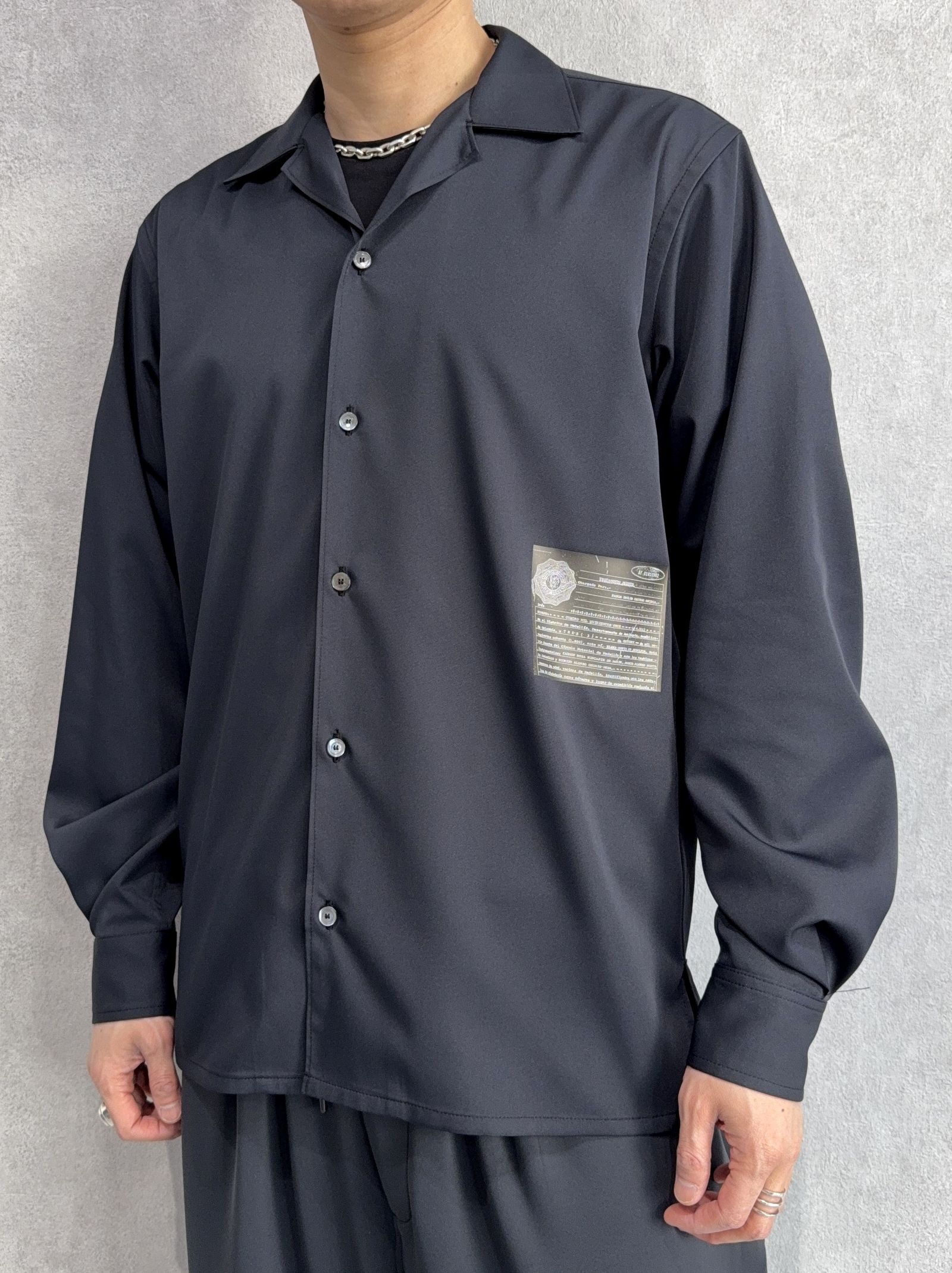 WILL SHIRTS / DP1-SH-001 / ウィルプリントオープンカラーシャツ / ブラック