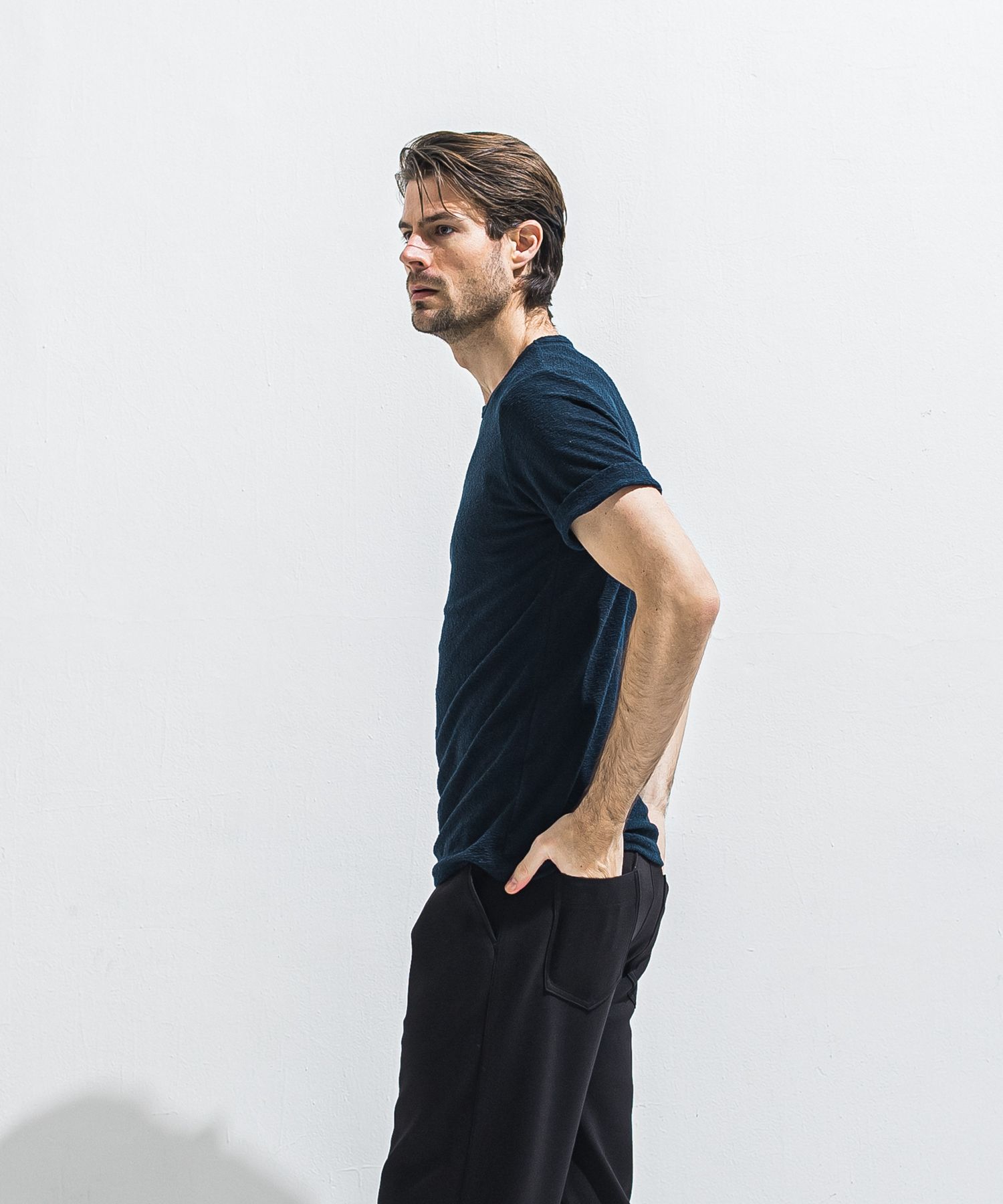 PILE ROLL UP TEE / RC40-T-001 / パイルロールアップTシャツ / ネイビー (4月中旬入荷予定)