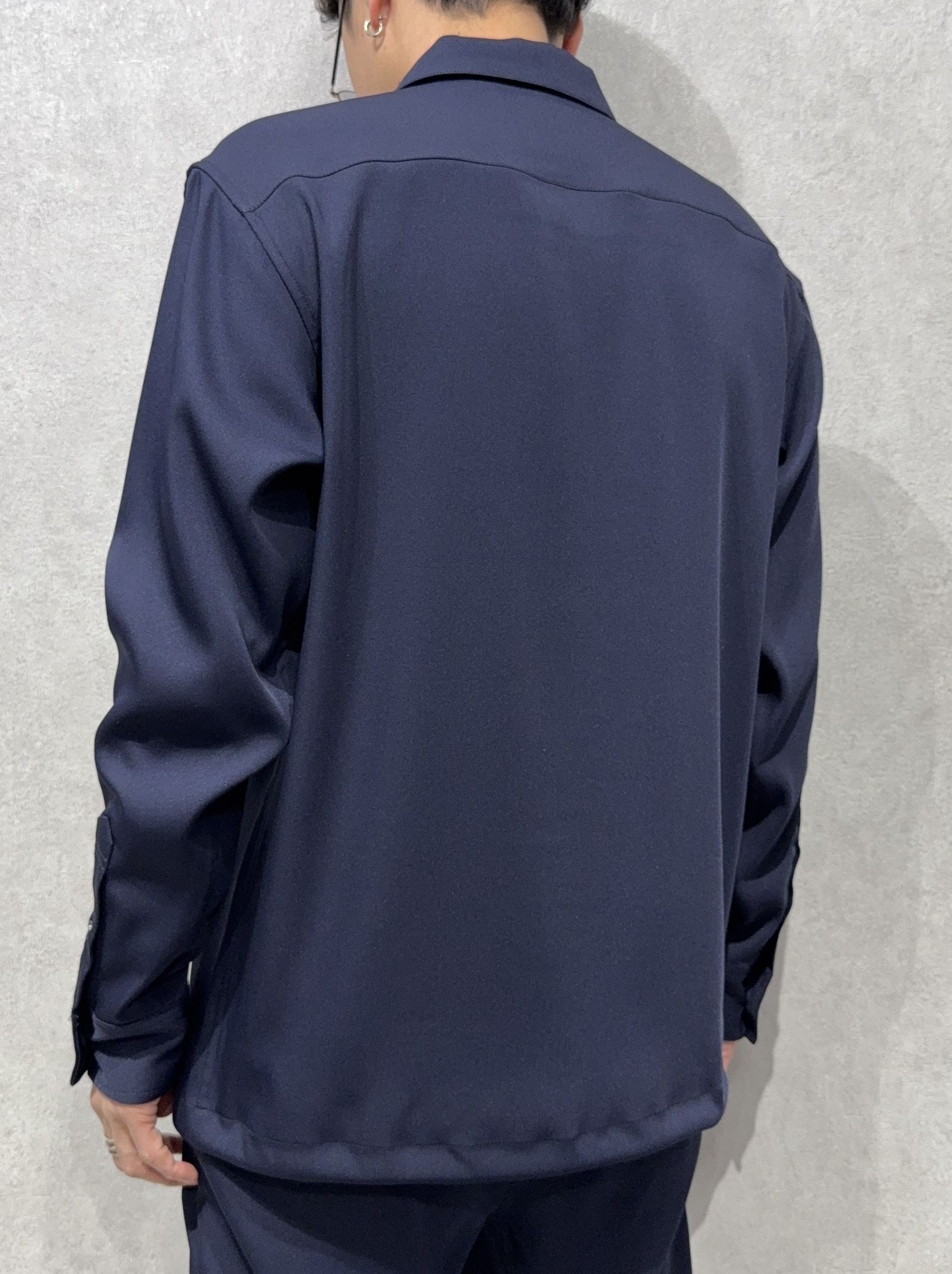 PULLOVER SATIN SHIRT / RC39-SH-002 / ハーフジップサテンシャツ / ネイビー