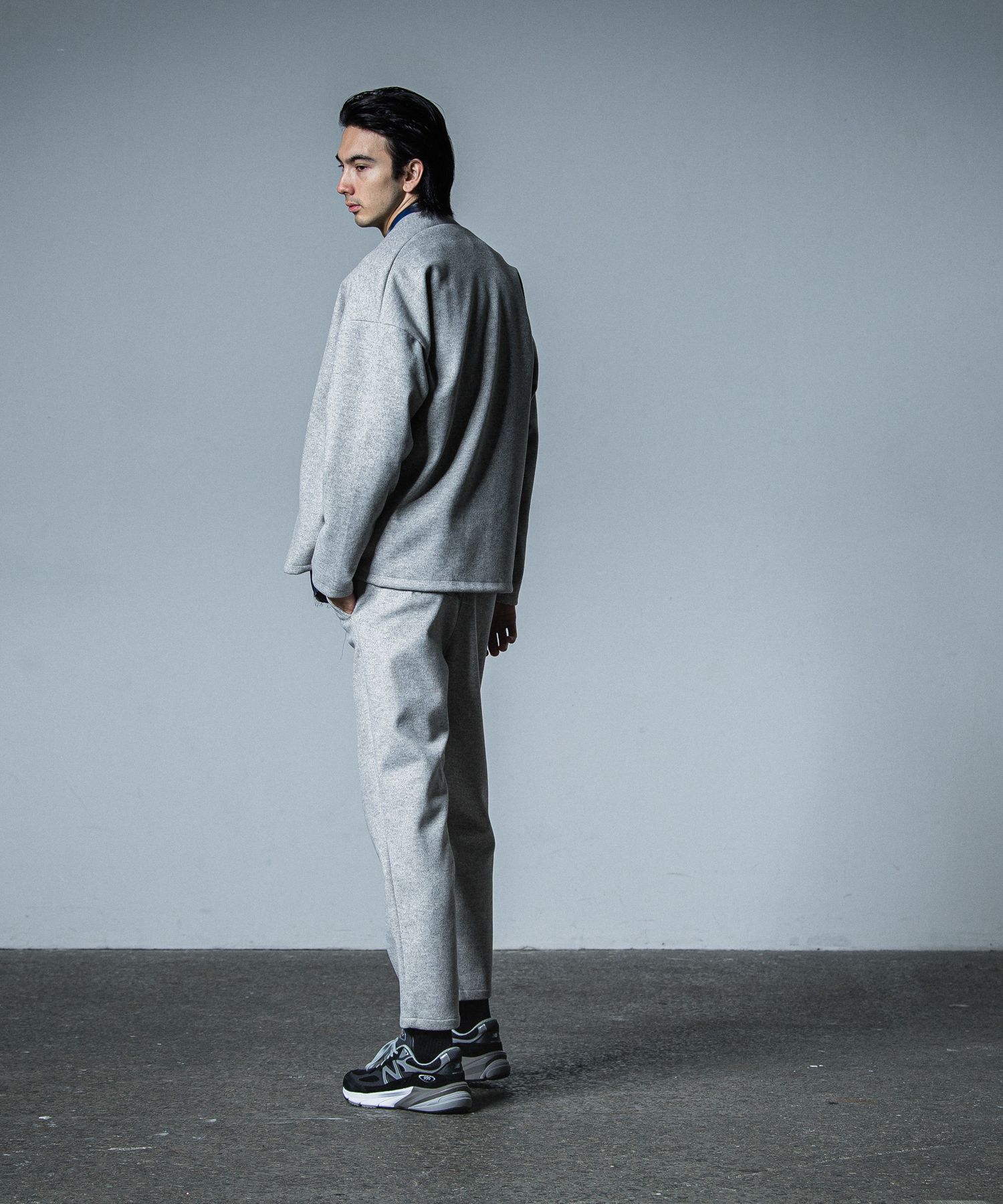 PAT WIDE EASY PANTS / RC33-ST-036BN / ワイドテーパードパンツ / グレーメルトン