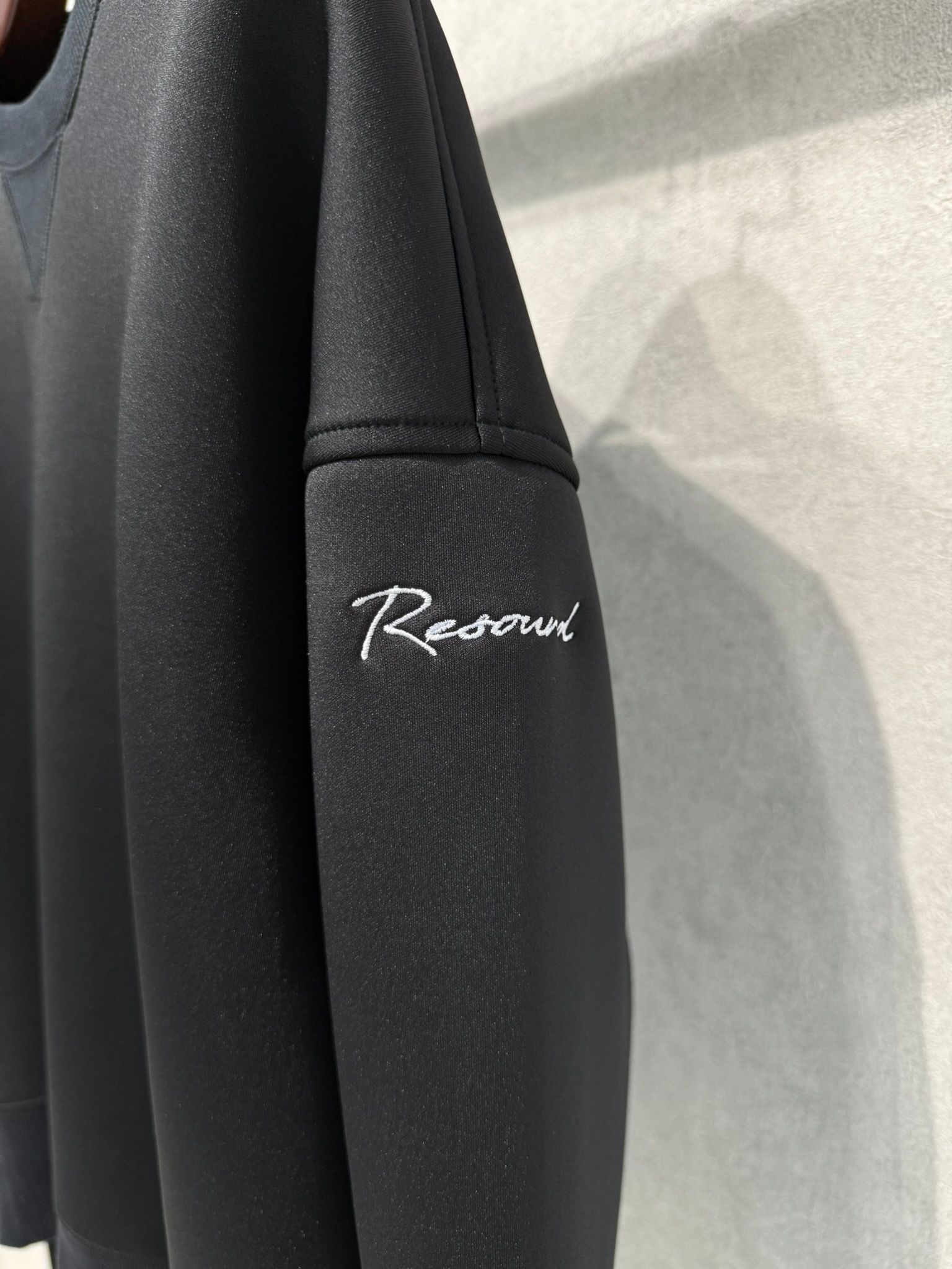 HD DROP TRAINER / RC37-C-004 / ダンボールニット 無地トレーナー / ブラック