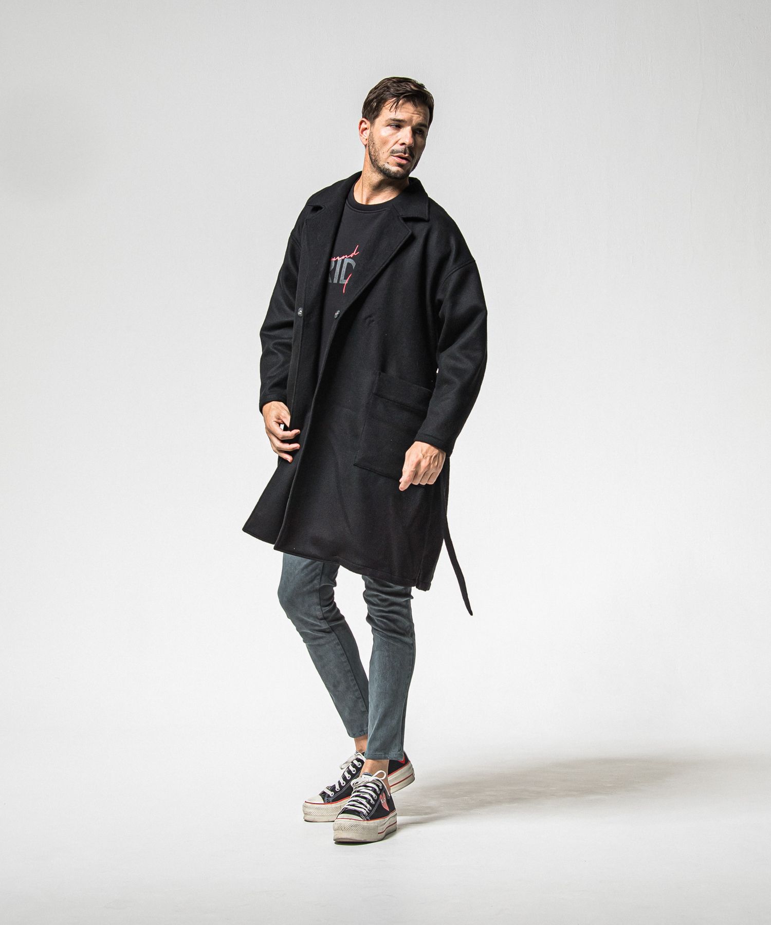 MICK DENIM JERSEY / BASIC-ST-020 / デニムジャージテーパードパンツ / ピグメントブラック (12月上旬入荷予定)