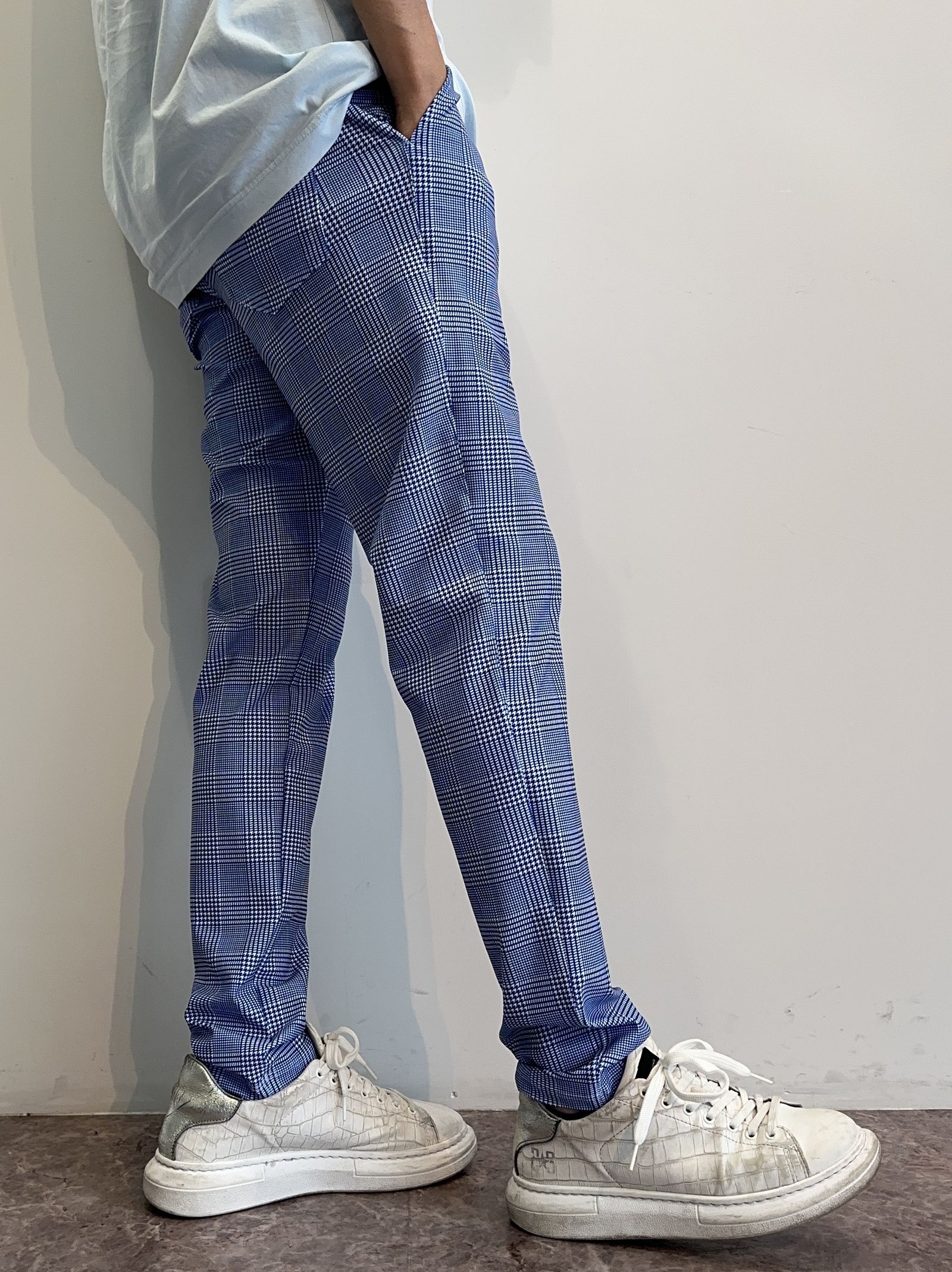 CHRIS EASY CHECK PANTS / RC28-ST-016 / チェックイージーパンツ / グレンチェックブルー