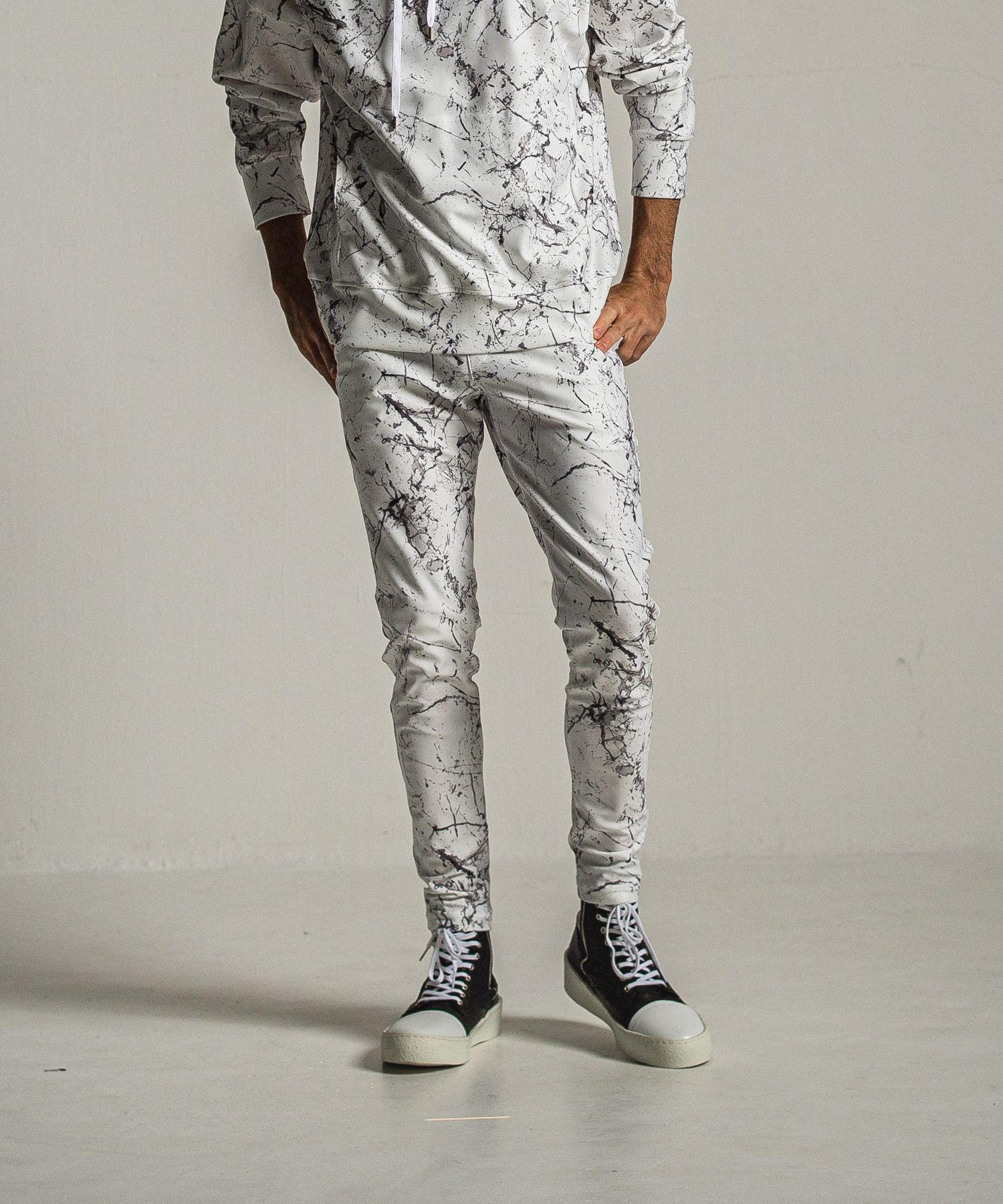 CHRIS EASY PANTS / RC34-ST-016 / ペイント柄イーシーパンツ / グレー