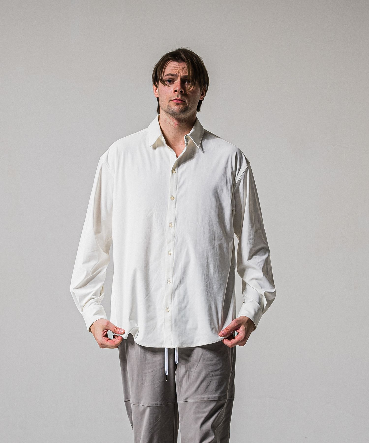 NYLON JACK SHIRTS / RC39-SH-001 / オーバーサイズナイロンシャツ / ホワイト (2月上旬入荷予定)