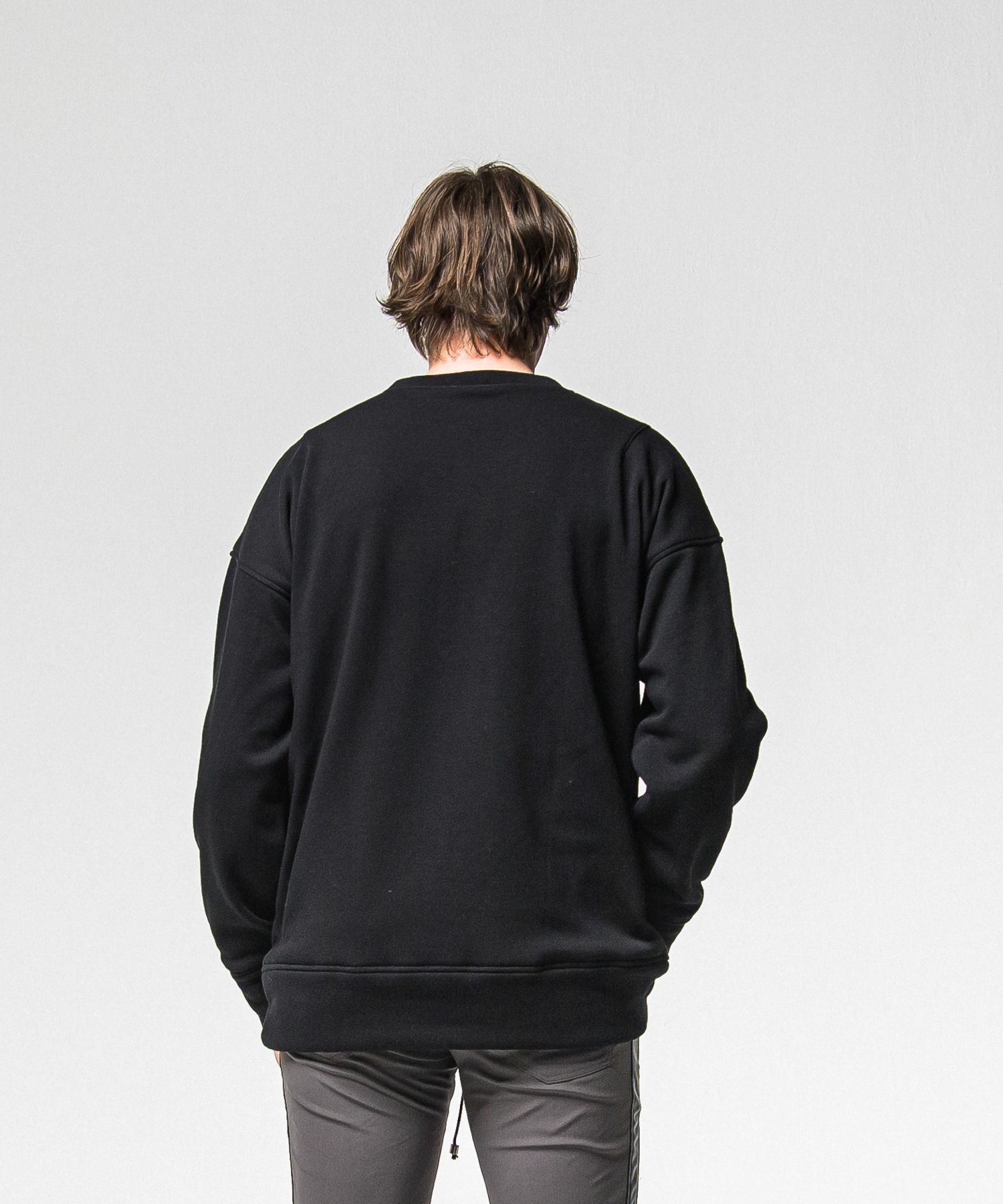 RC CHENILLE VELOURS FLEECE DROP TRAINER / RC38-C-004 / 裏起毛刺繍ワッペントレーナー / ブラック (11月上旬入荷予定)