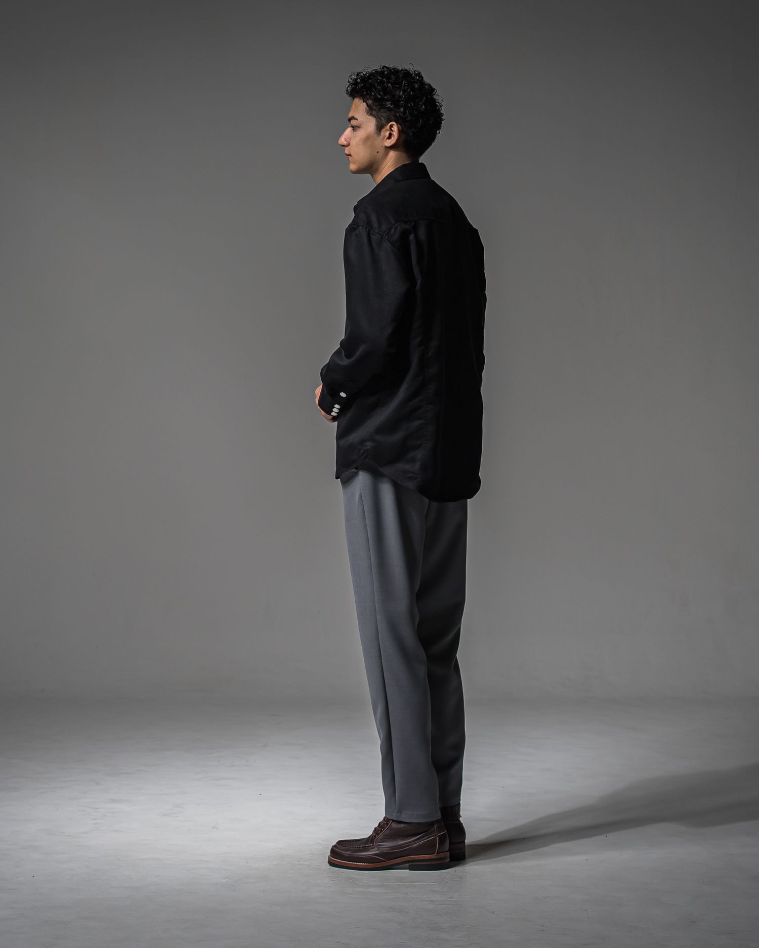 JAMES OVER SUEDE SHIRT / RC37-SH-003 / スエードエコレザーシャツ / ブラック