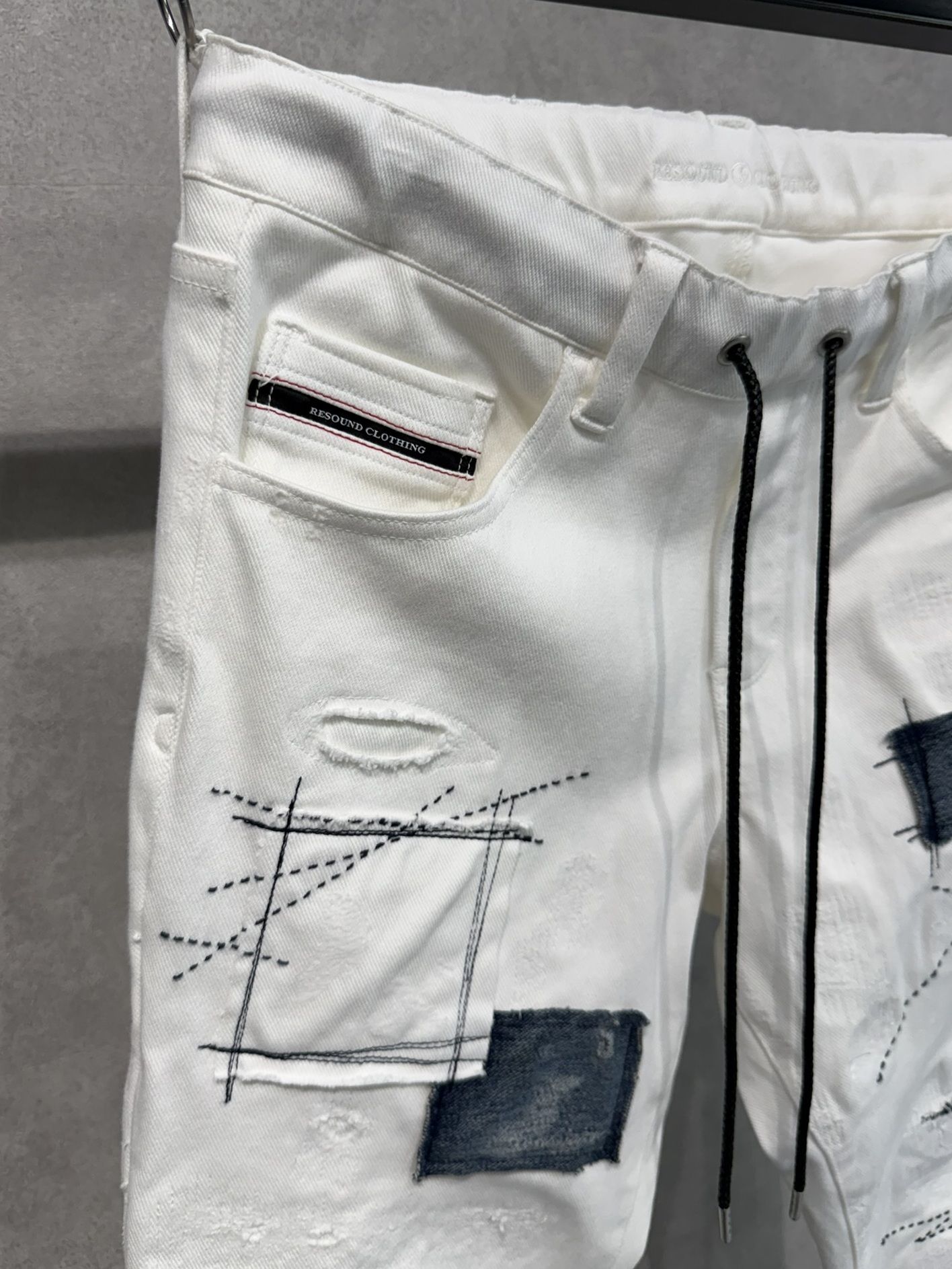 MICK DENIM JERSEY / BASIC-ST-020 / デニムジャージテーパードパンツ / ホワイトリメイク