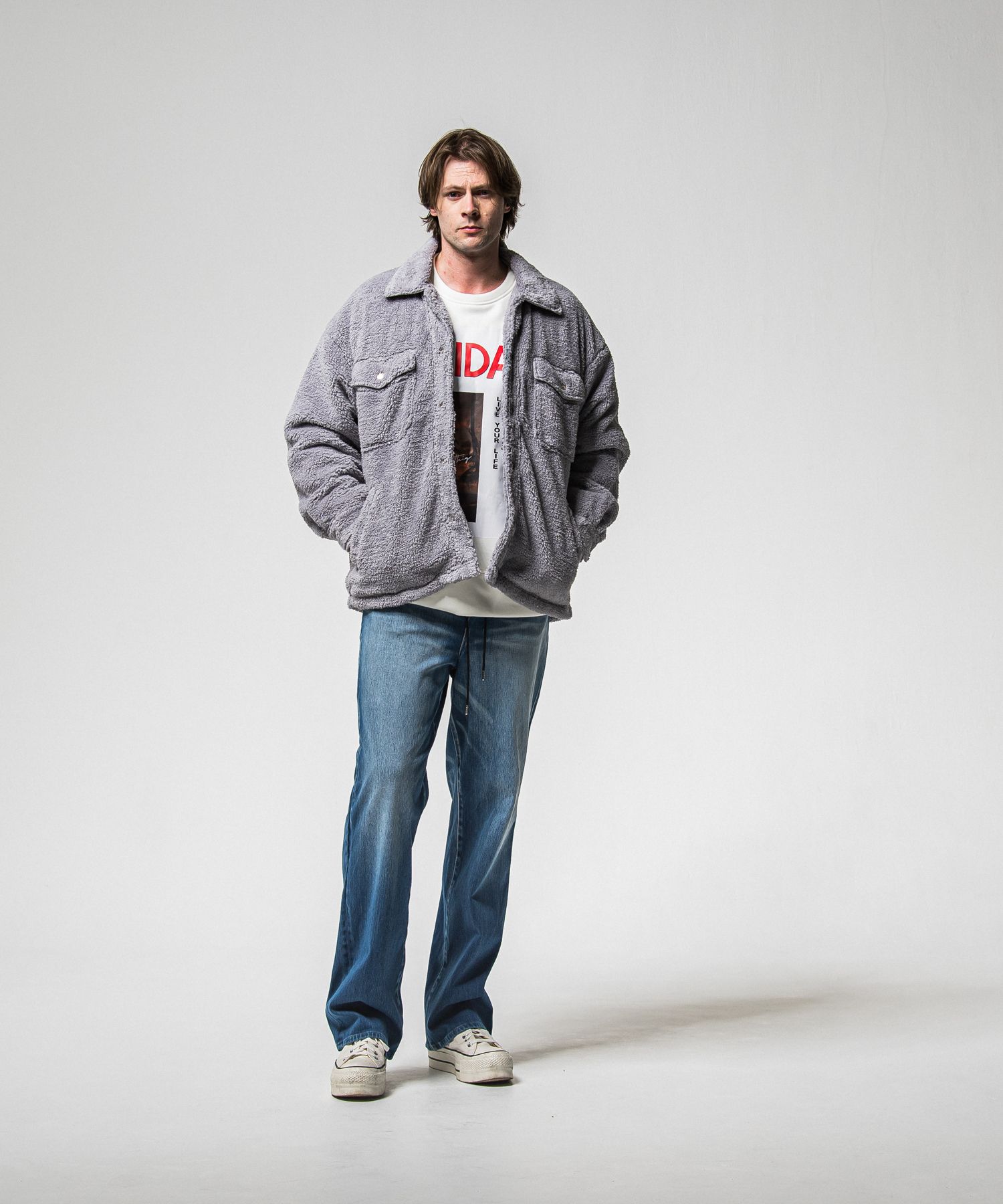 【FRIDAYコラボ】 FRIDAY OLD COVER VELOURS FLEECE TRAINER / RCF1-C-002 / 裏起毛FRIDAYオールドカバートレーナー / ホワイト (11月上旬入荷予定)