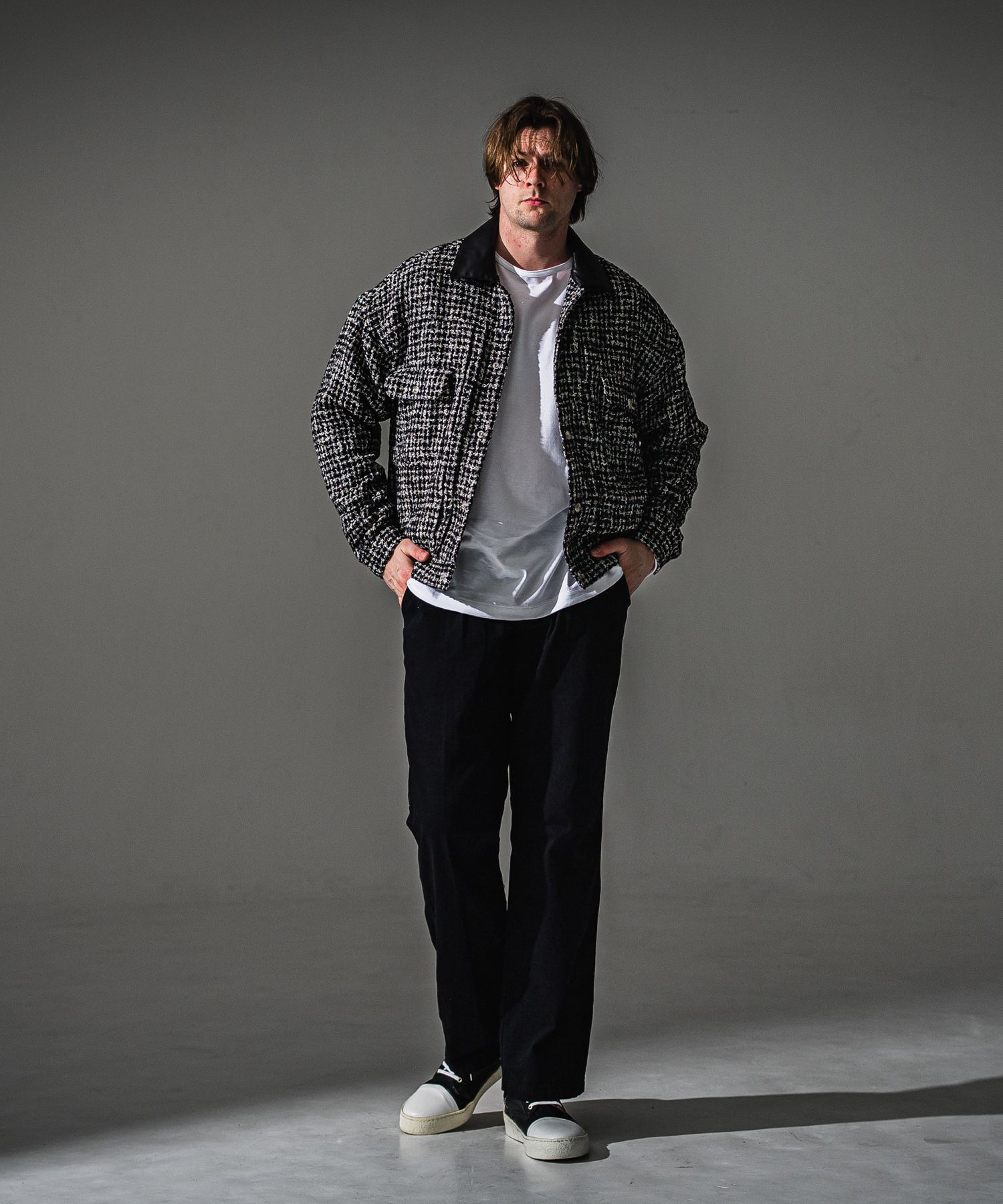 SEMI WIDE TUCK PANTS / RC41-ST-016WT / セミワイドタックパンツ / ブリスターブラック (7月下旬入荷予定)