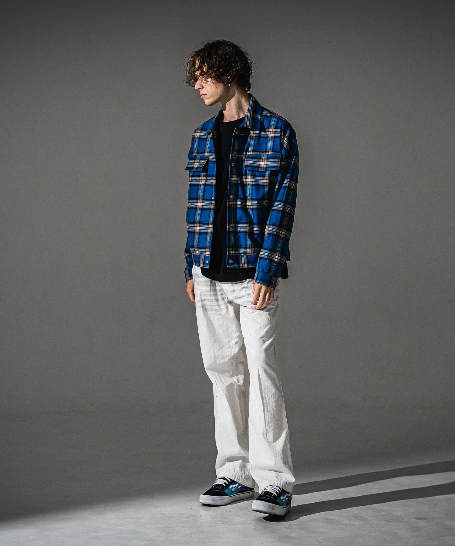 CHECK SHIRT JACKET / RC41-SH-003 / チェックシャツジャケット / ブルー (8月下旬入荷予定)