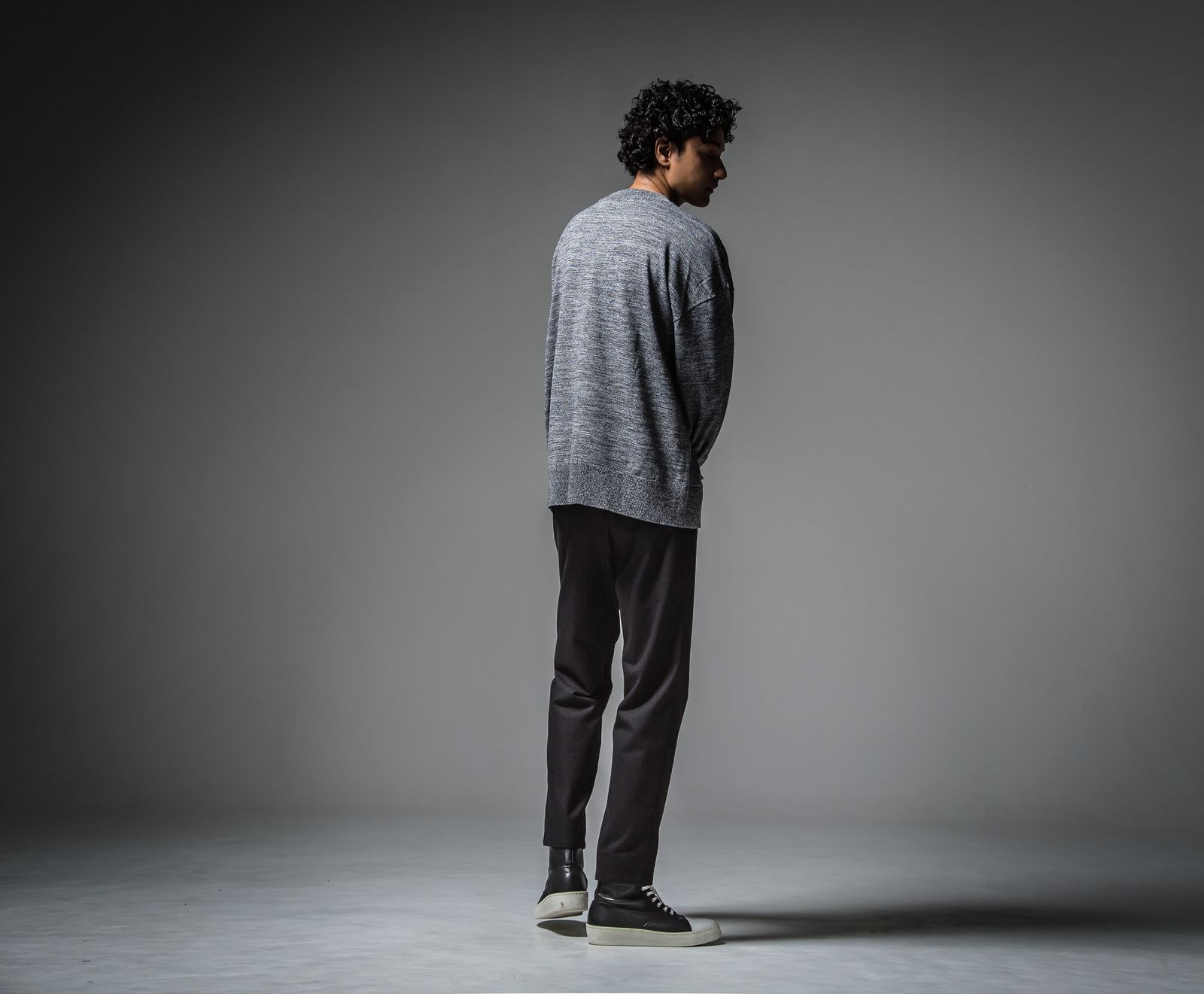 POCKET OVER SWEATER / RC30-K-002 / ポケットルーズニット / チャコールグレー