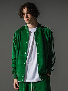 VELOURS VARSITY / RC41-C-005 / ベロアトラックスタジャン / グリーン (9月中旬入荷予定)