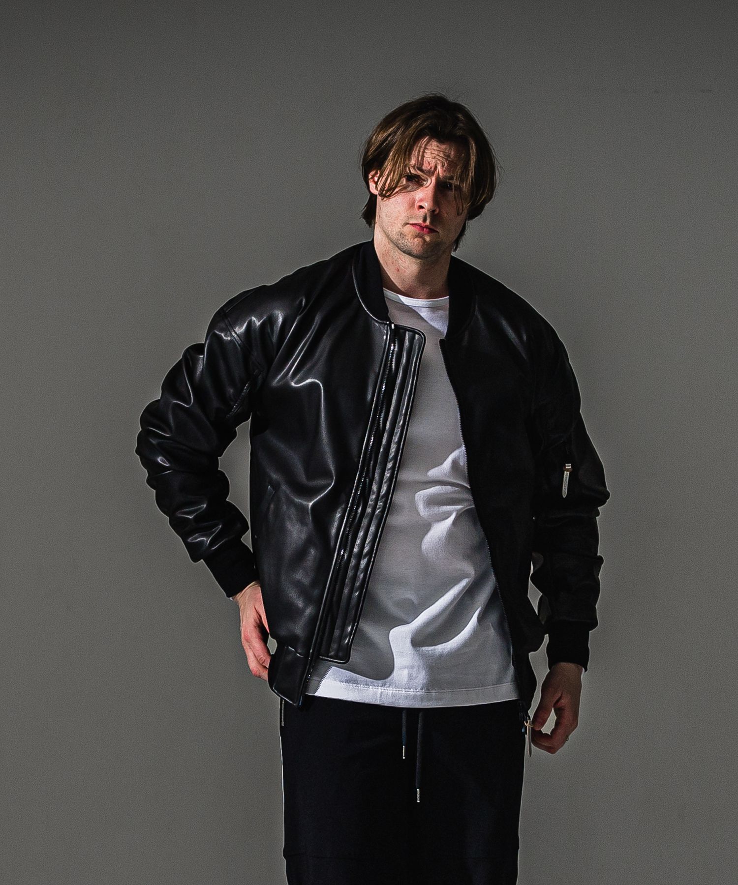 DAVID JACKET / RC41-JK-003 / MA-1 / ブラックレザー (9月下旬入荷予定)