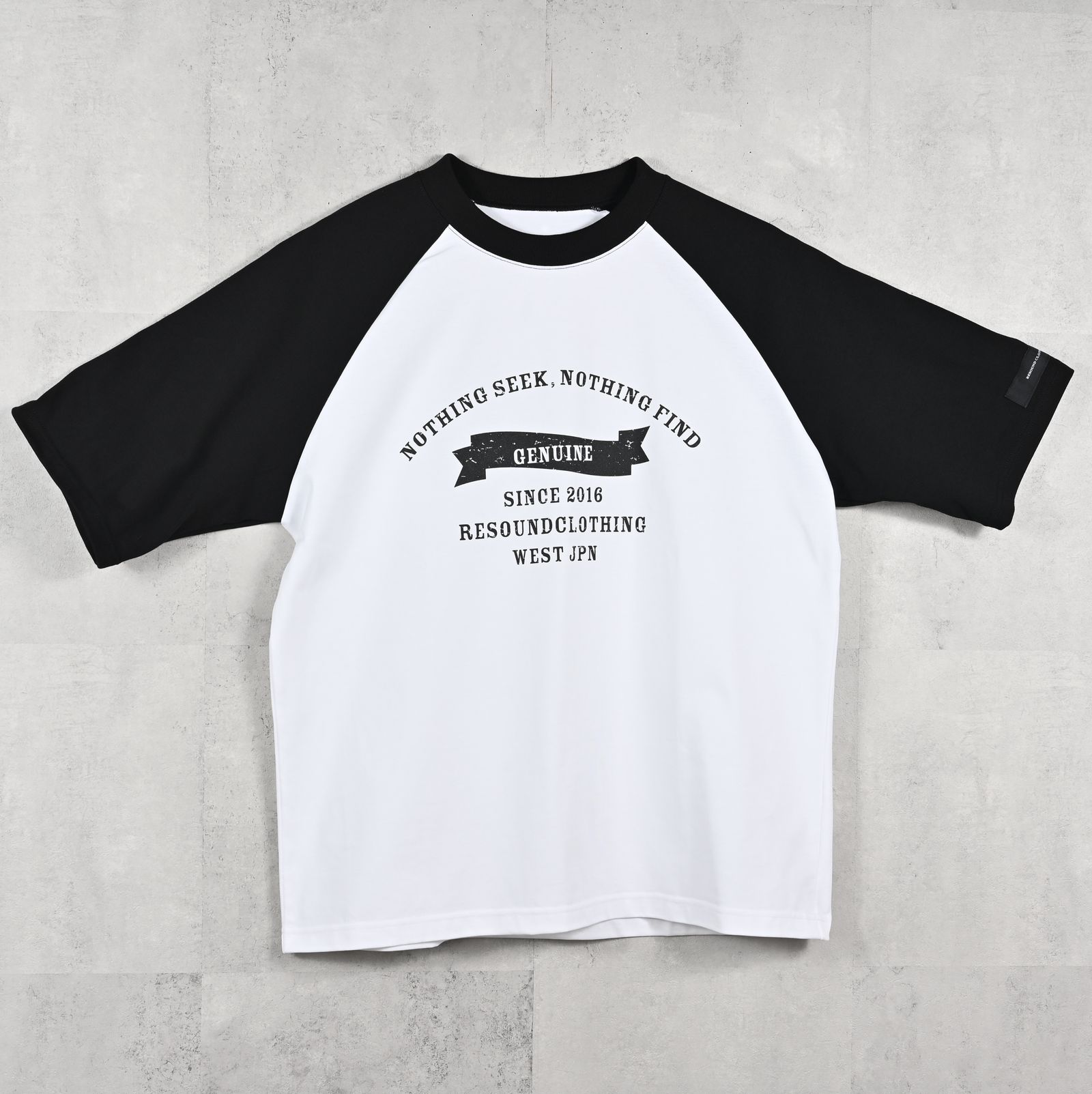 COLLEGE RAGLAN OVER TEE / RC39-T-002 / カレッジロゴラグランビッグTシャツ / ホワイト×ブラック (4月上旬入荷予定)
