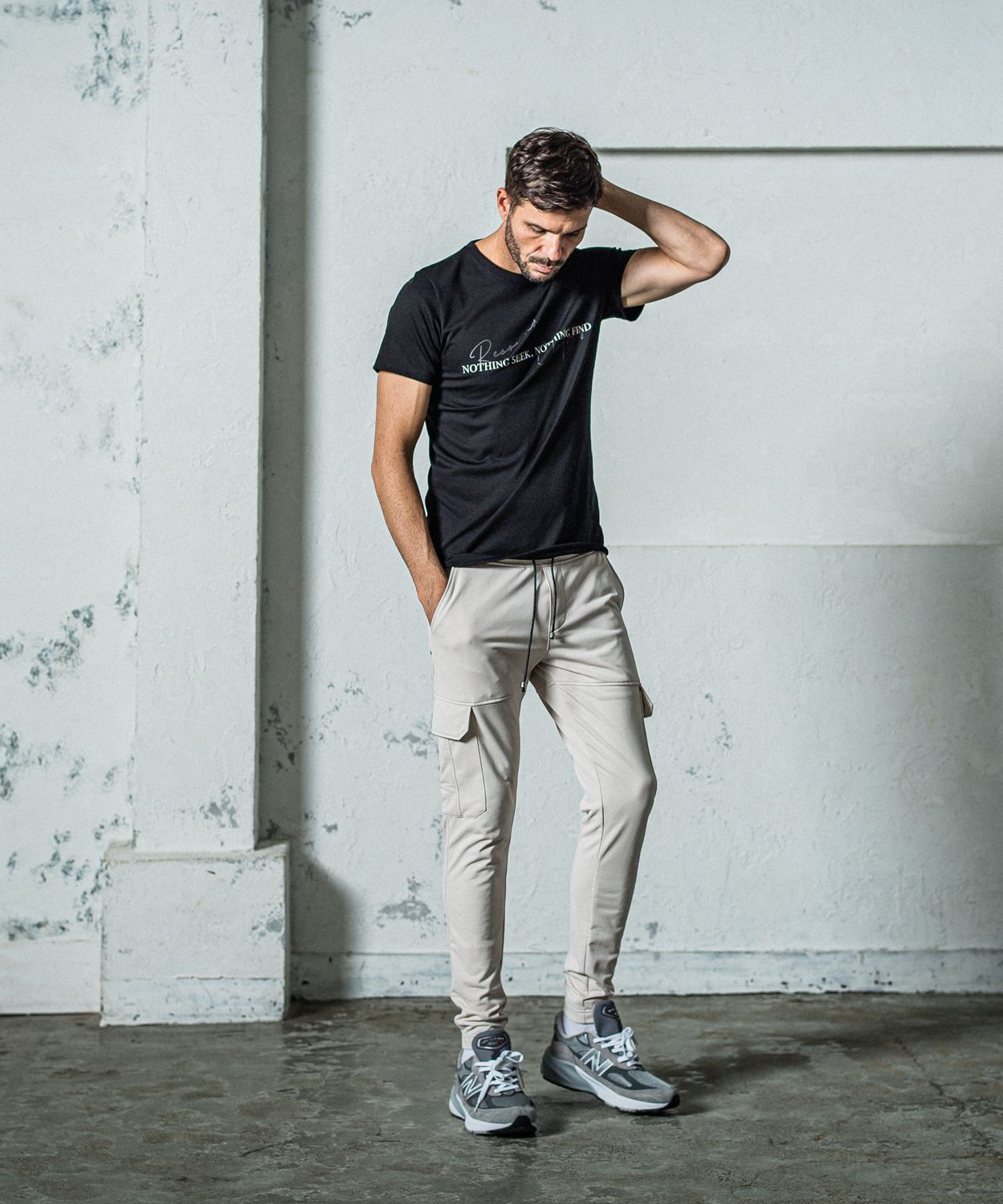 NSNF BASIC TEE / RC35-T-003 / メッセージロゴジャストTシャツ / ブラック