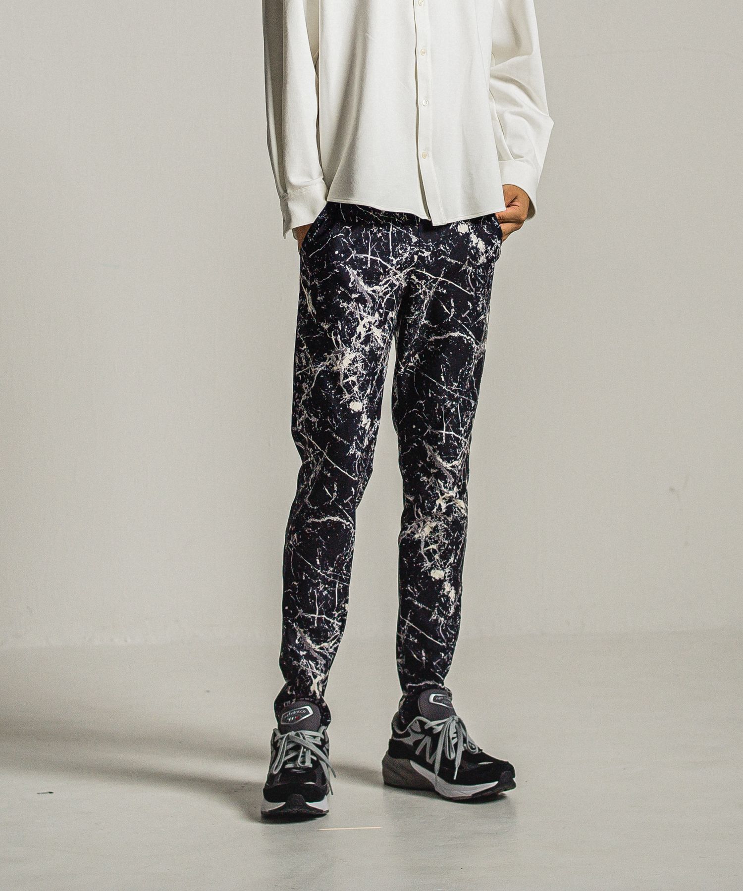 CHRIS EASY PANTS / RC34-ST-016 / ペイント柄イーシーパンツ / ブラック