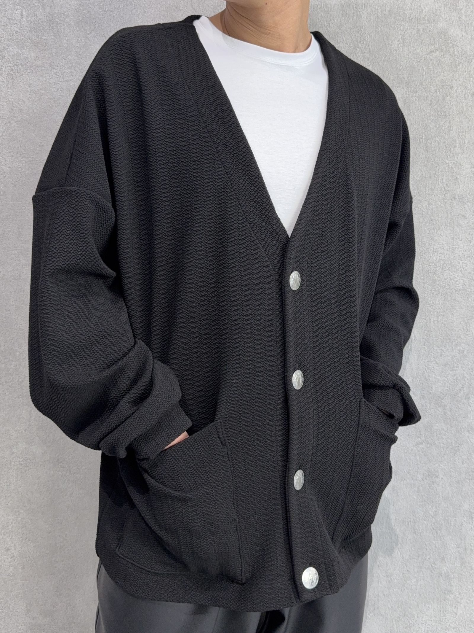 BLISTER KNIT C/D / RC39-C-005 / ブリスターニットカーディガン / ブラック