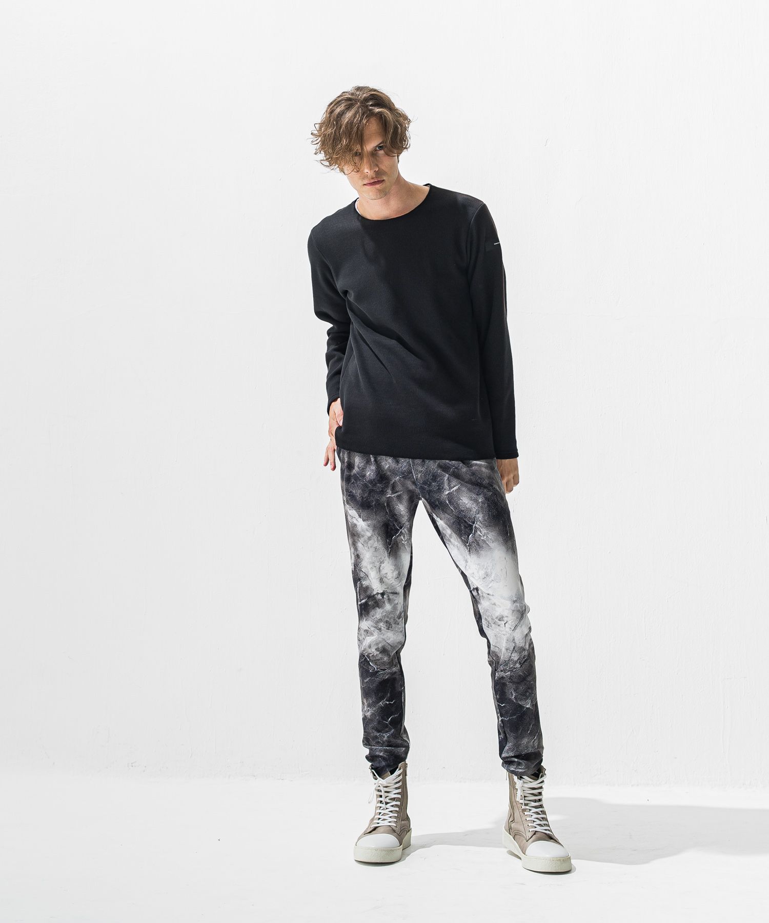 CHRIS EASY TUCK PANTS / RC42-ST-016T / イージータックパンツ / マーブルブラック (1月上旬入荷予定)