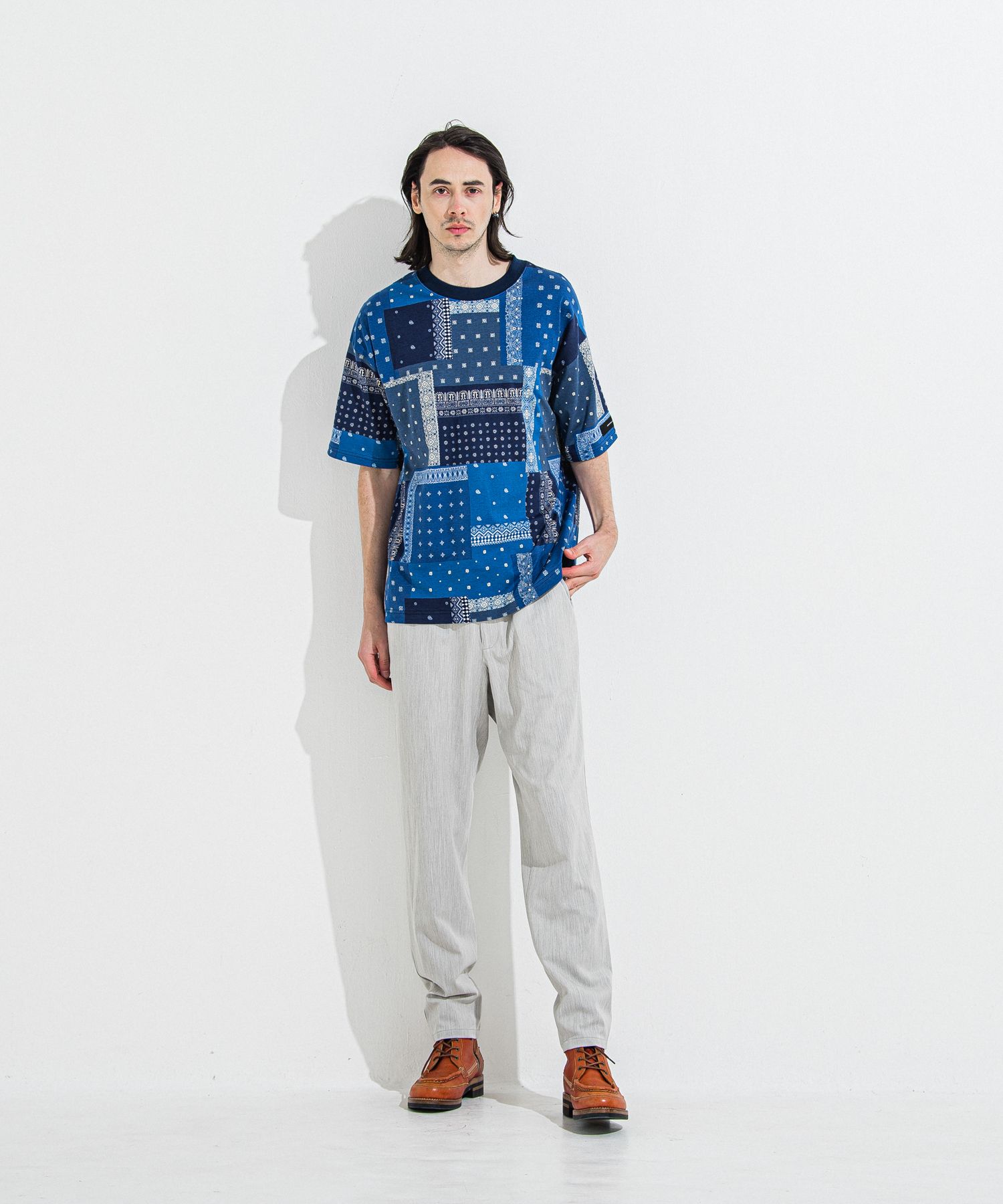 PAT WIDE EASY PANTS / RC36-ST-036BN / ワイドテーパードパンツ / グレー