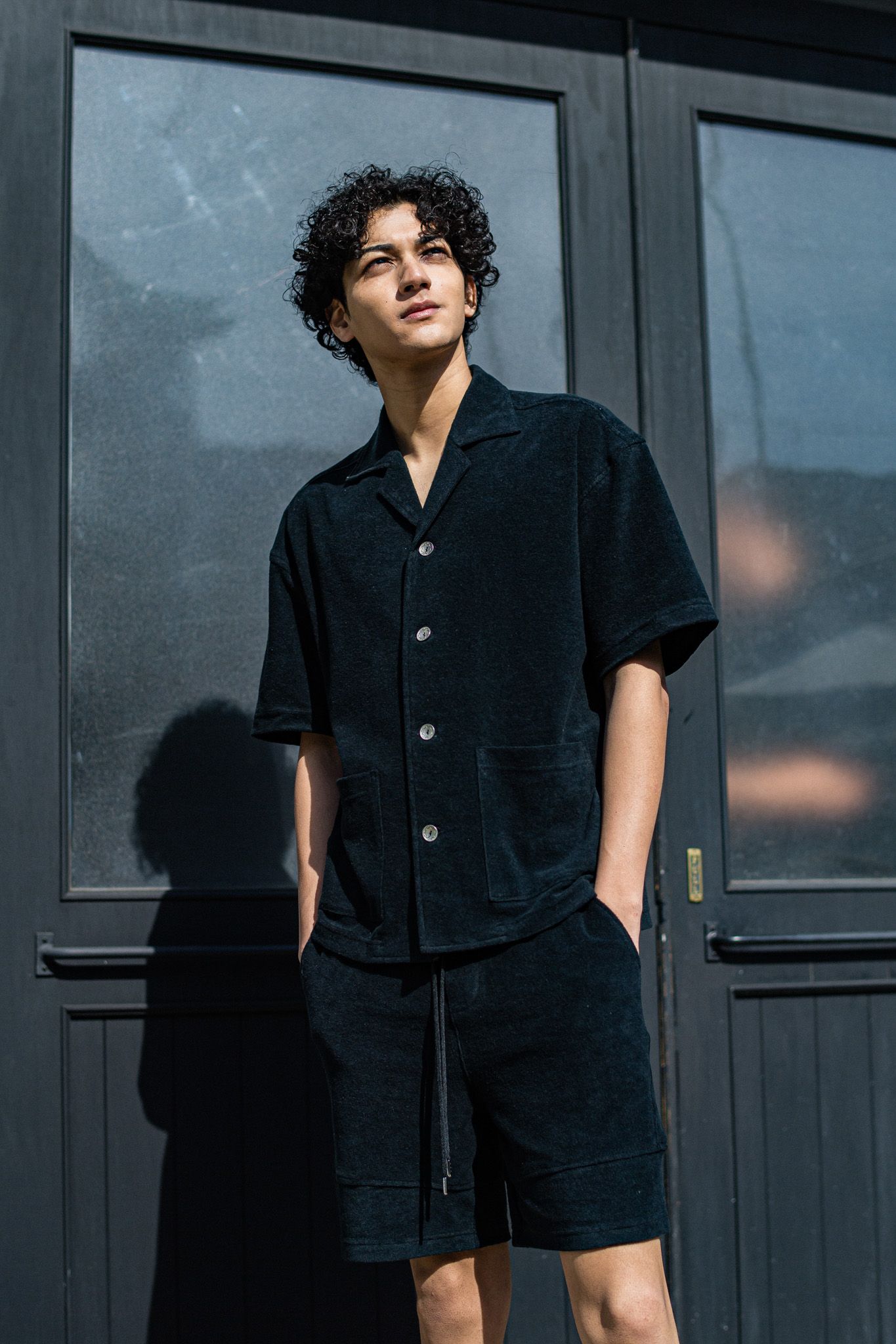 PILE BEACH SHIRTS / RC32-SH-002 / パイル半袖シャツ / ブラック
