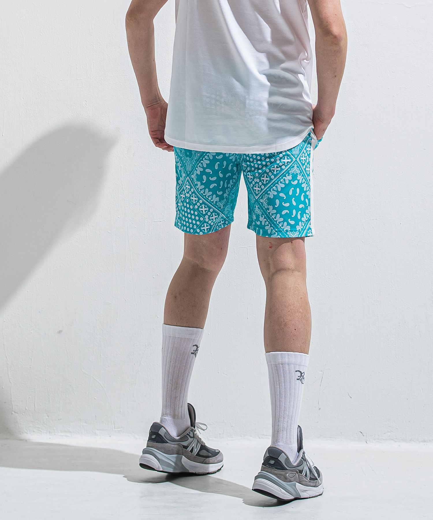 RUSH SHORTS / RC40-HP-002 / ラッシュガードショーツ / バンダナブルーグリーン (5月下旬入荷予定)