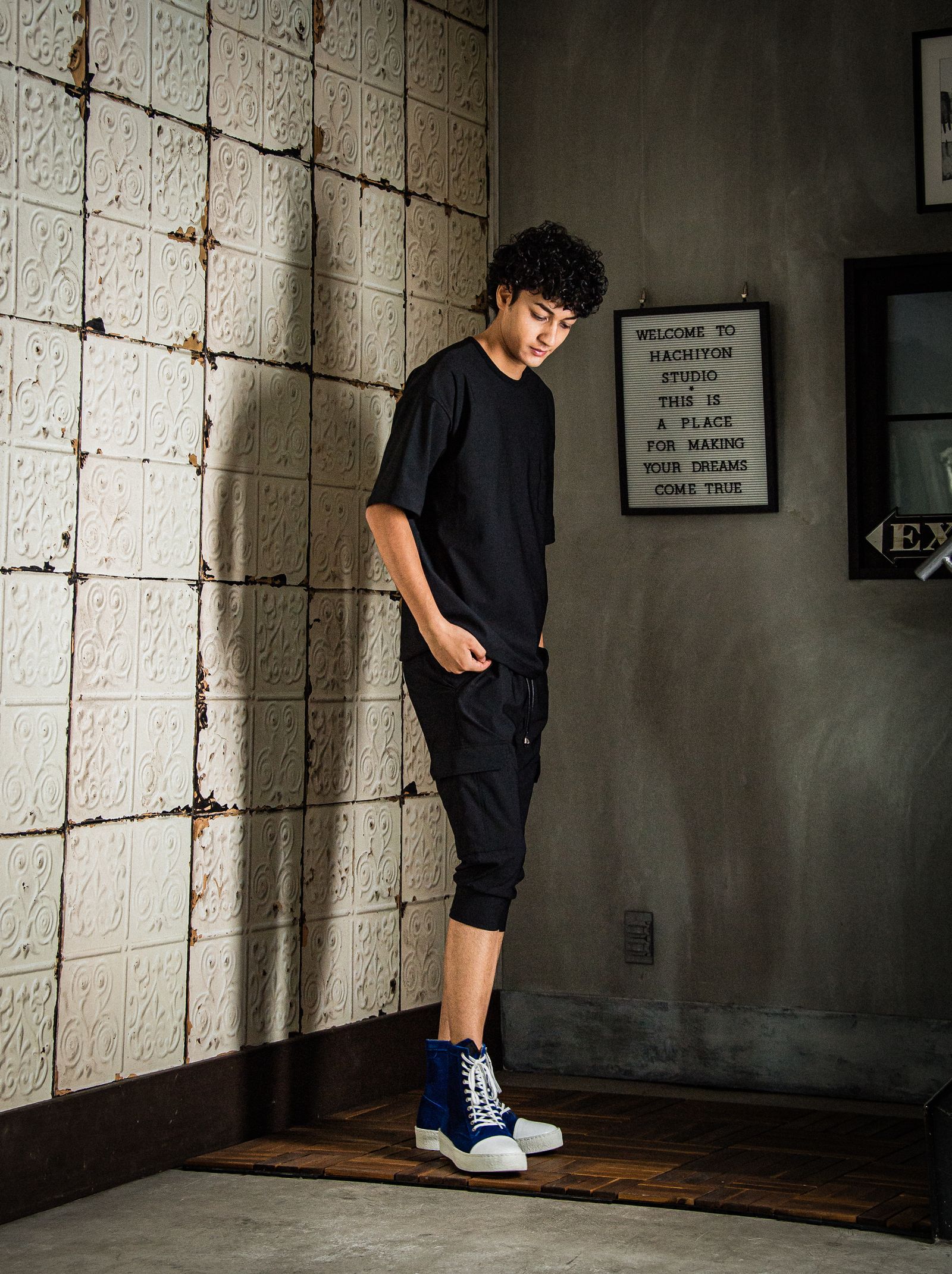 TRICOT POCKET TEE / RC31-T-004 / ジャージポケットビッグTシャツ / ブラック