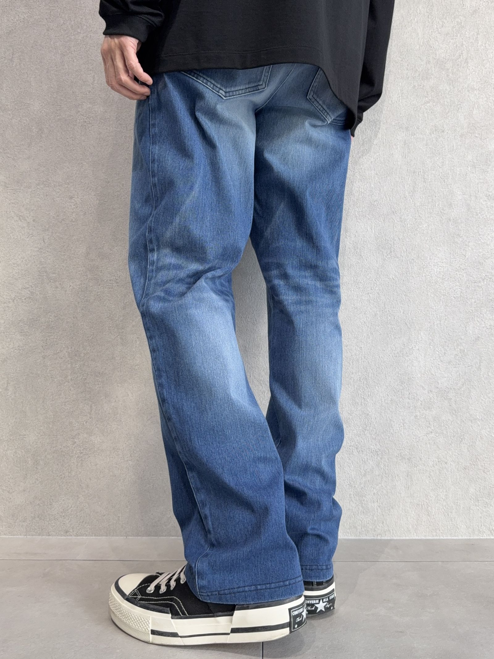 DENIM JERSEY WIDE PT / RC41-ST-016WTD / ライトオンスデニムジャージセミワイドパンツ / ダークインディゴ