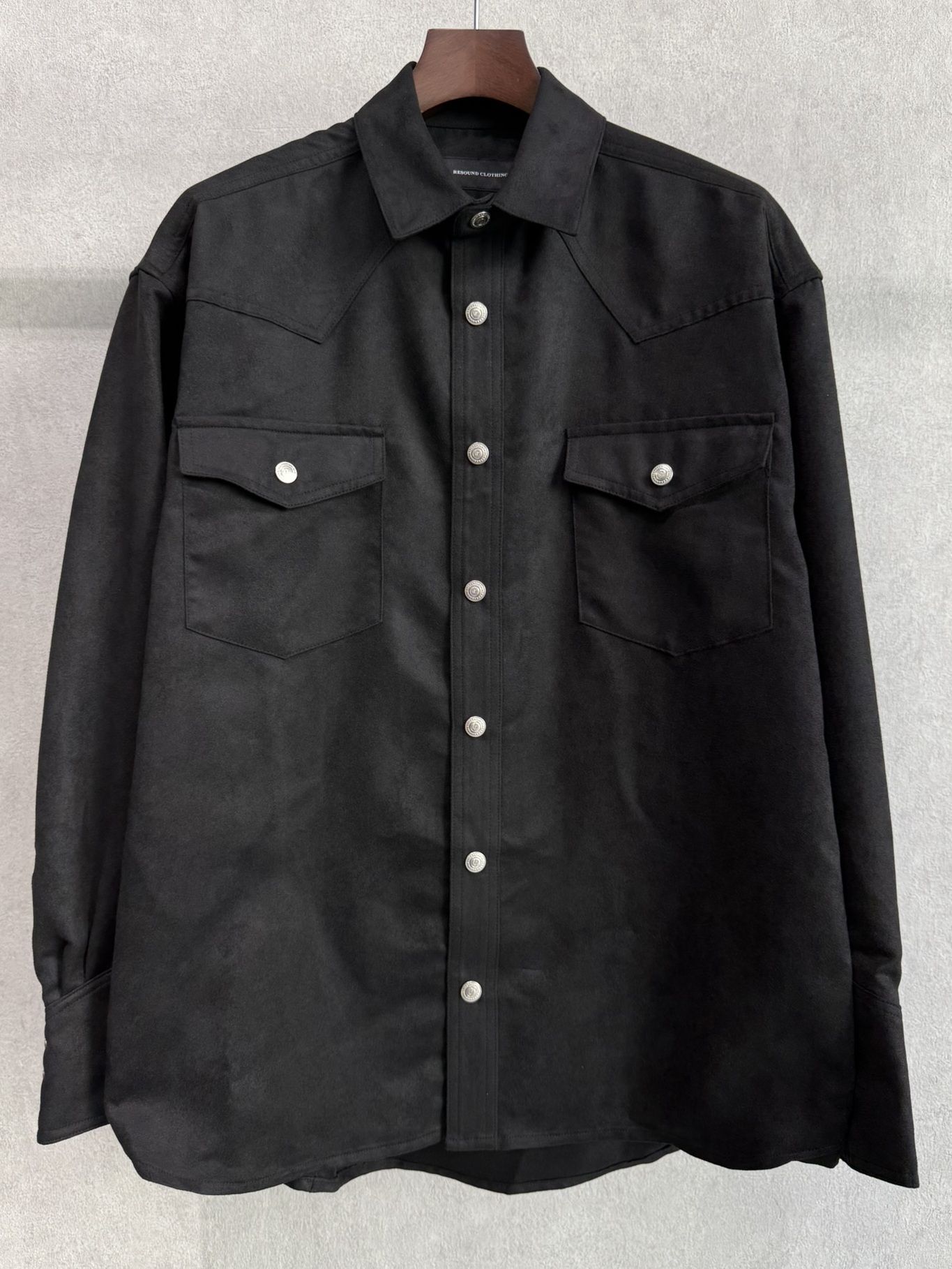 JAMES OVER SUEDE SHIRT / RC37-SH-003 / スエードエコレザーシャツ / ブラック